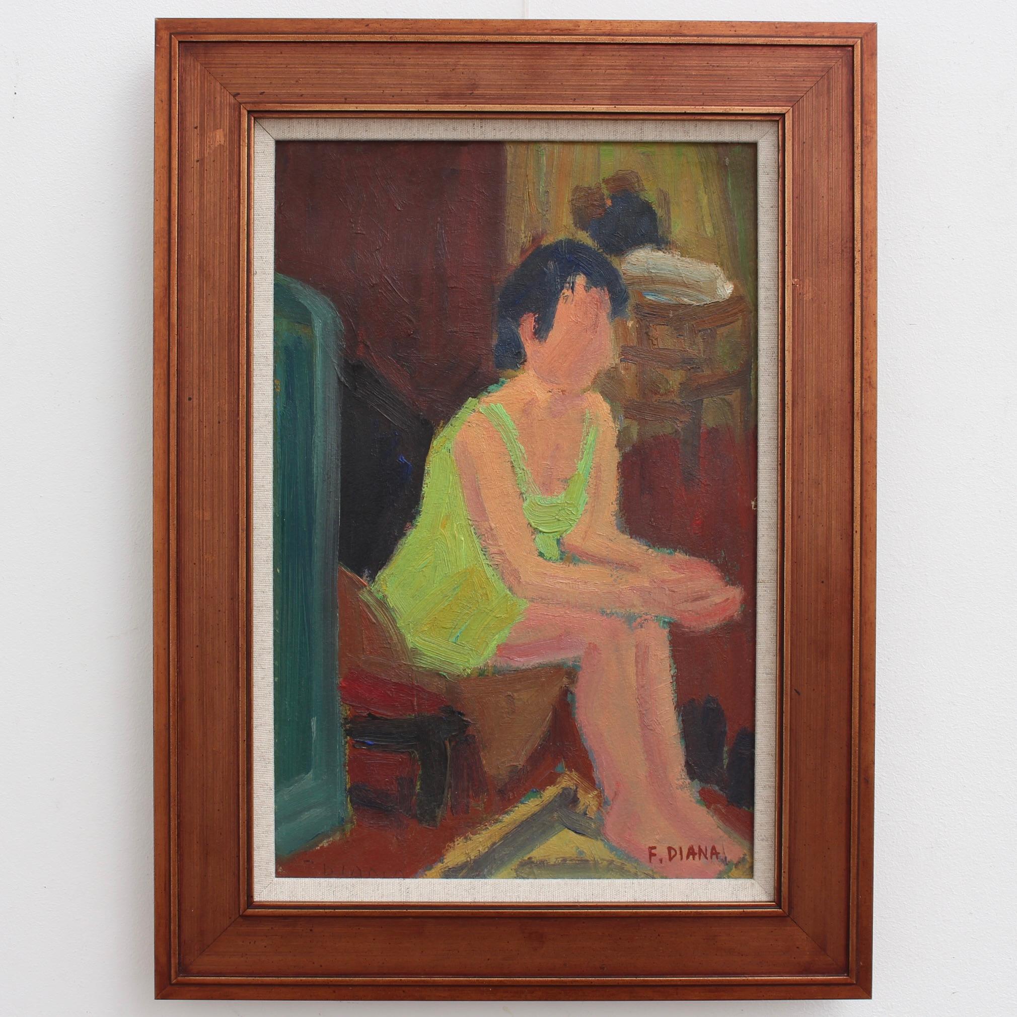 Sitzende Frau – Painting von François Diana