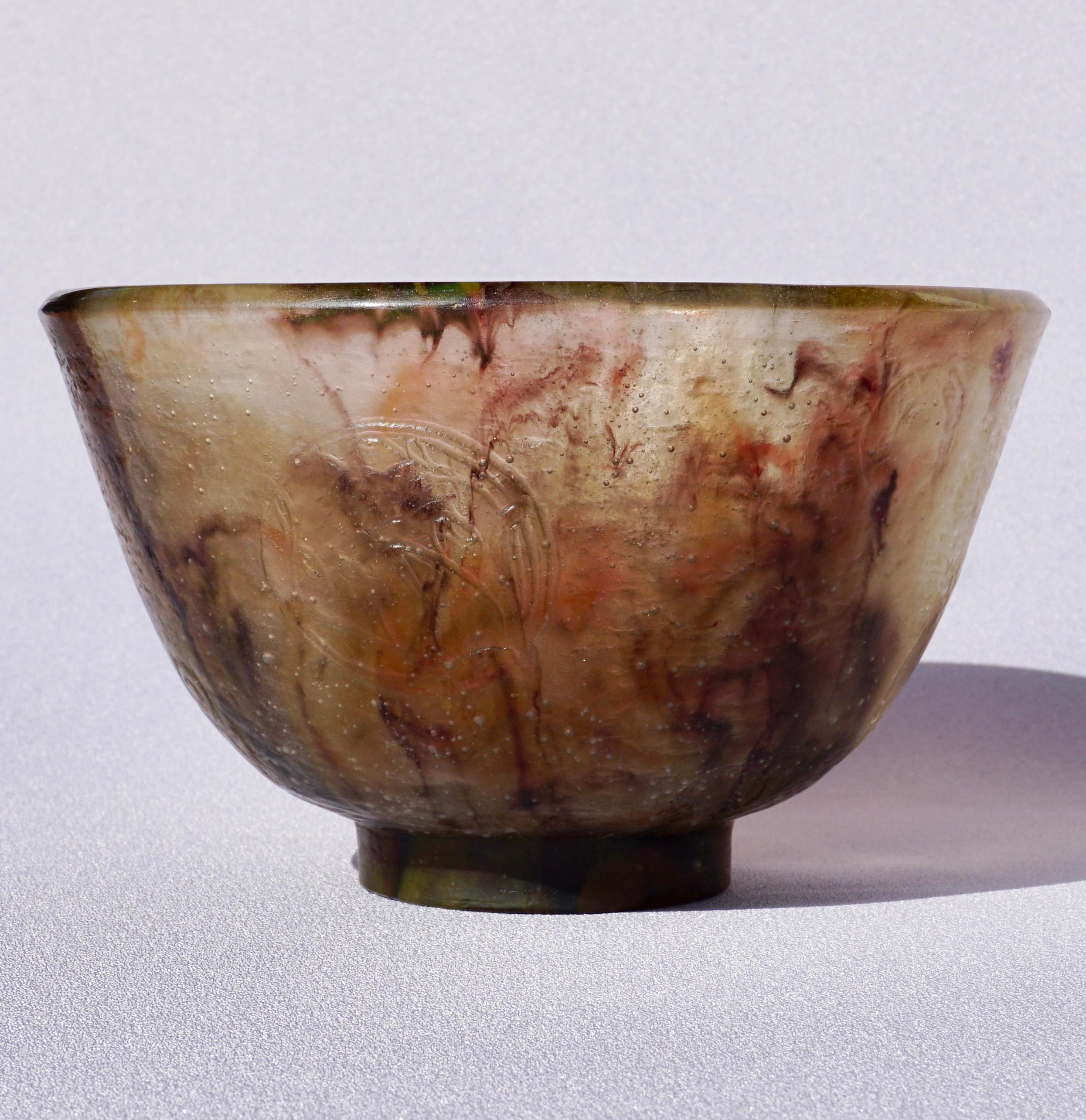Art déco Francois Emile Decorchemont French Art Nouveau Deco Pate De Verre Coupe