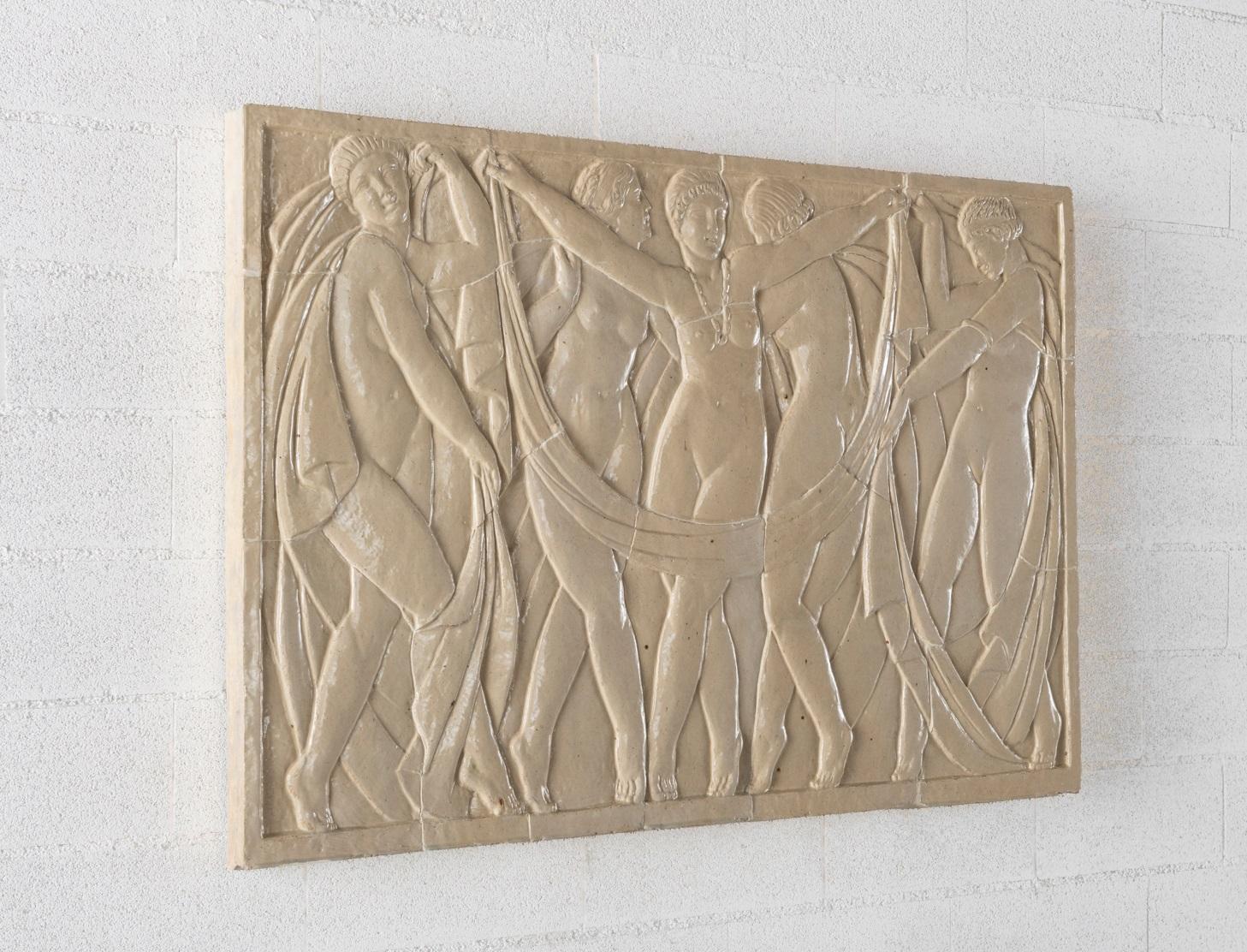 Art Deco Francois-Emile Popineau, La Danse des Grâces, Bas Relief Panels, France, 1927