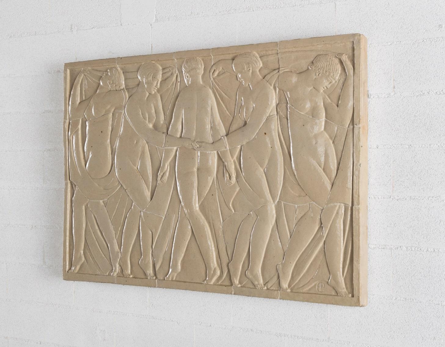 French Francois-Emile Popineau, La Danse des Grâces, Bas Relief Panels, France, 1927