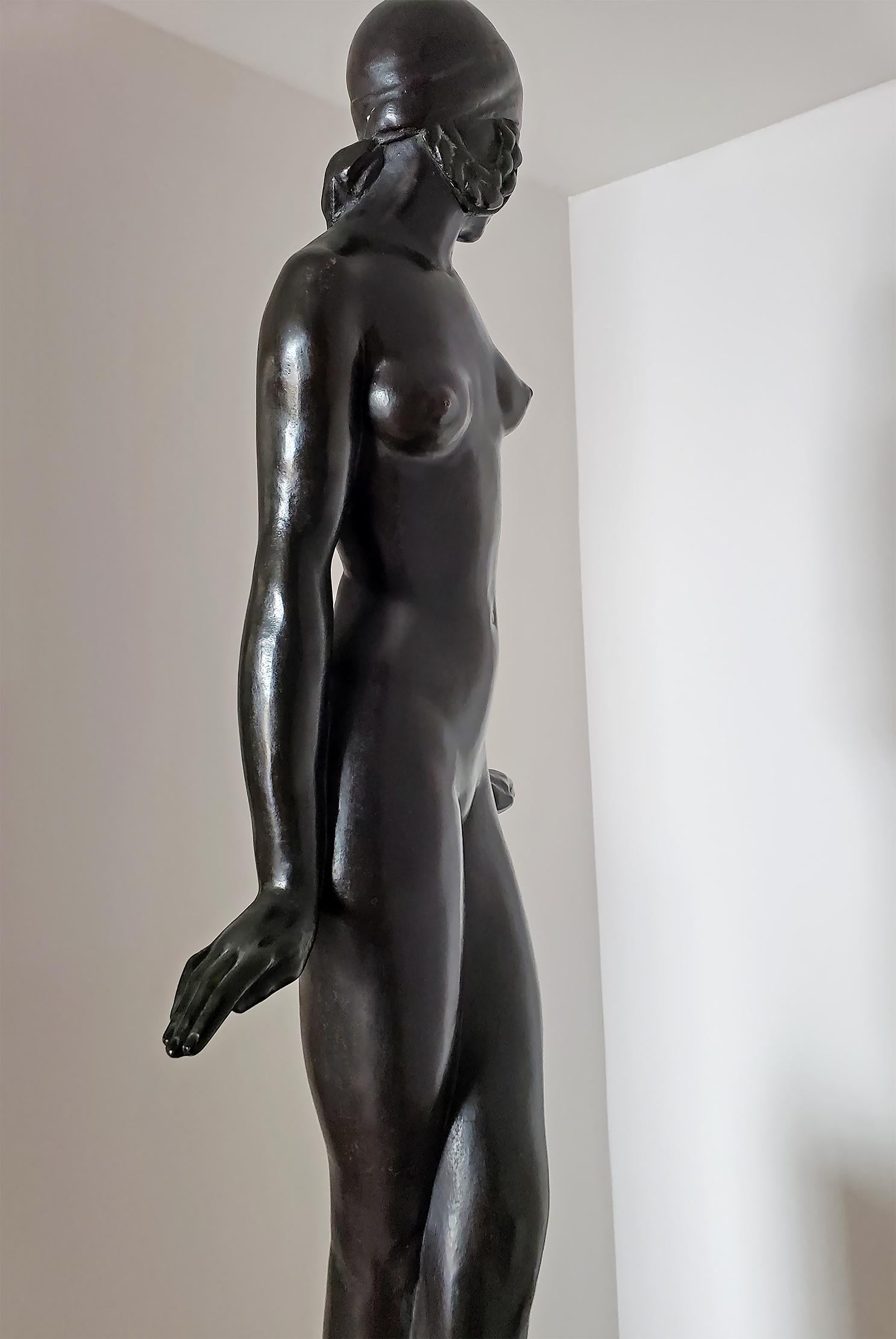 Bronze Art Déco,  Danseuse danseuse française d'une jeune fille nue  en vente 5