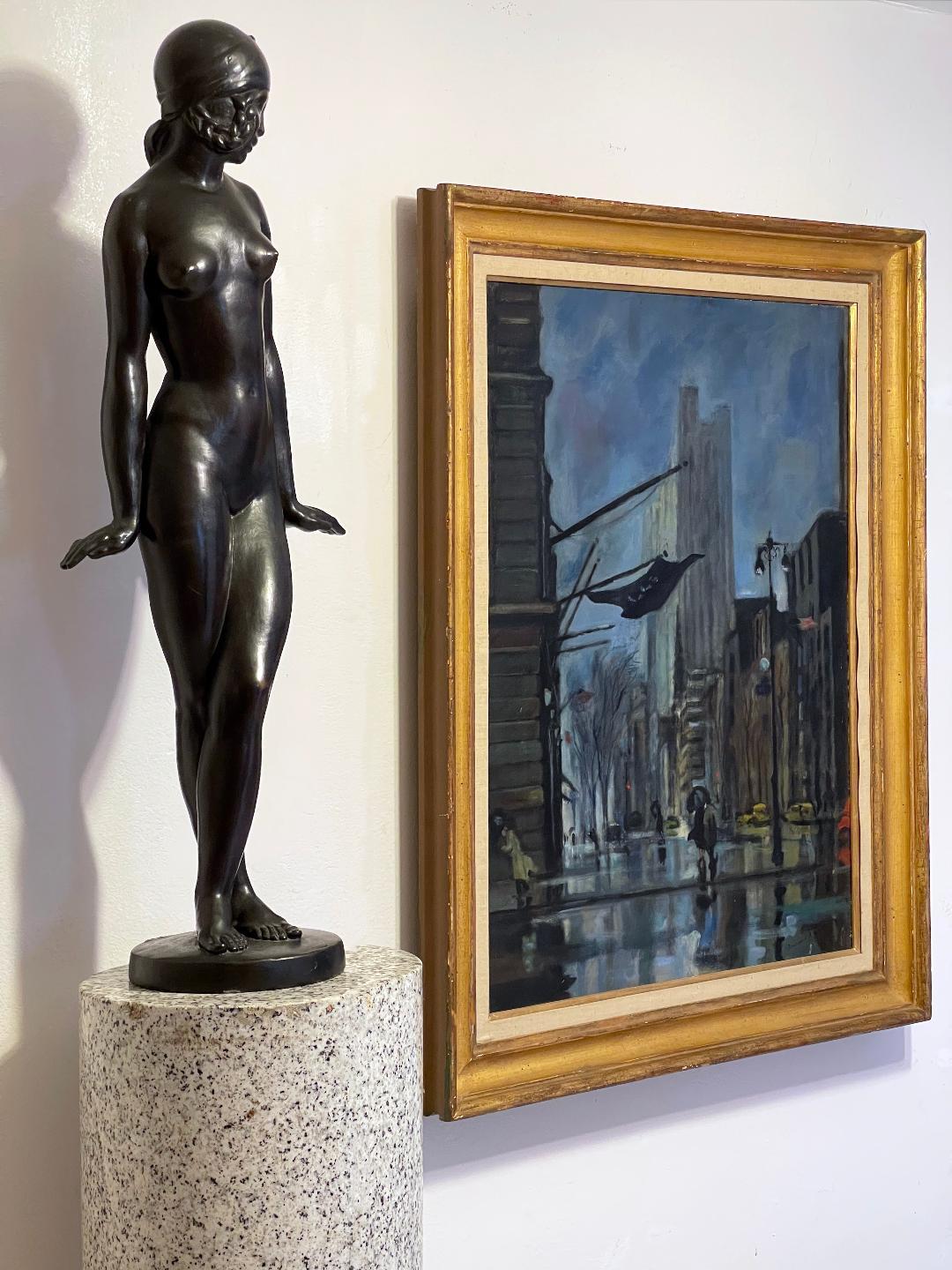 Bronze Art Déco,  Danseuse danseuse française d'une jeune fille nue  en vente 9