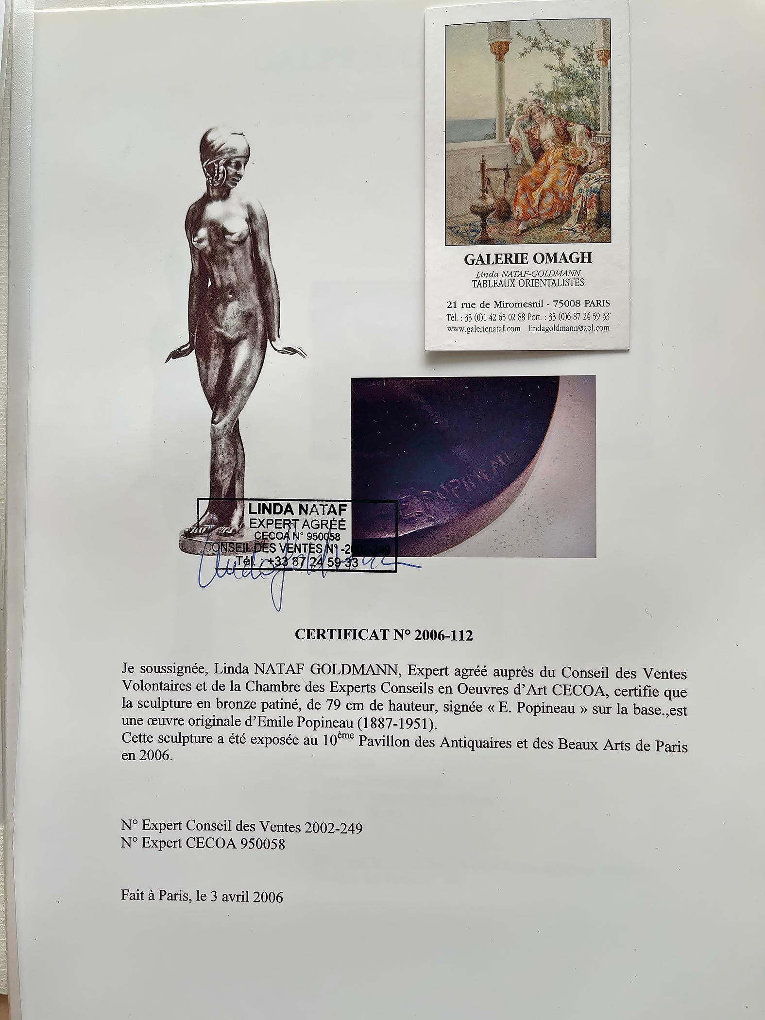 Bronze Art Déco,  Danseuse danseuse française d'une jeune fille nue  en vente 1