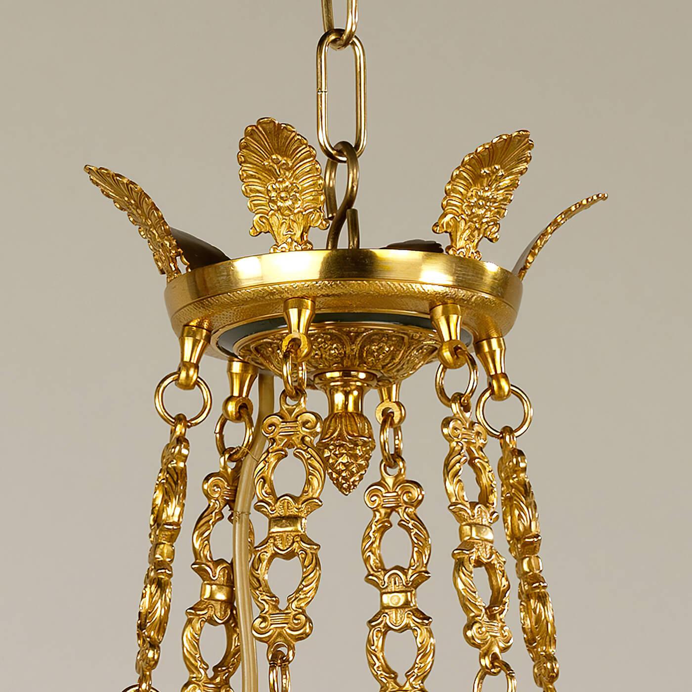 Francois Empire Six Light Chandelier In New Condition For Sale In Westwood, NJ