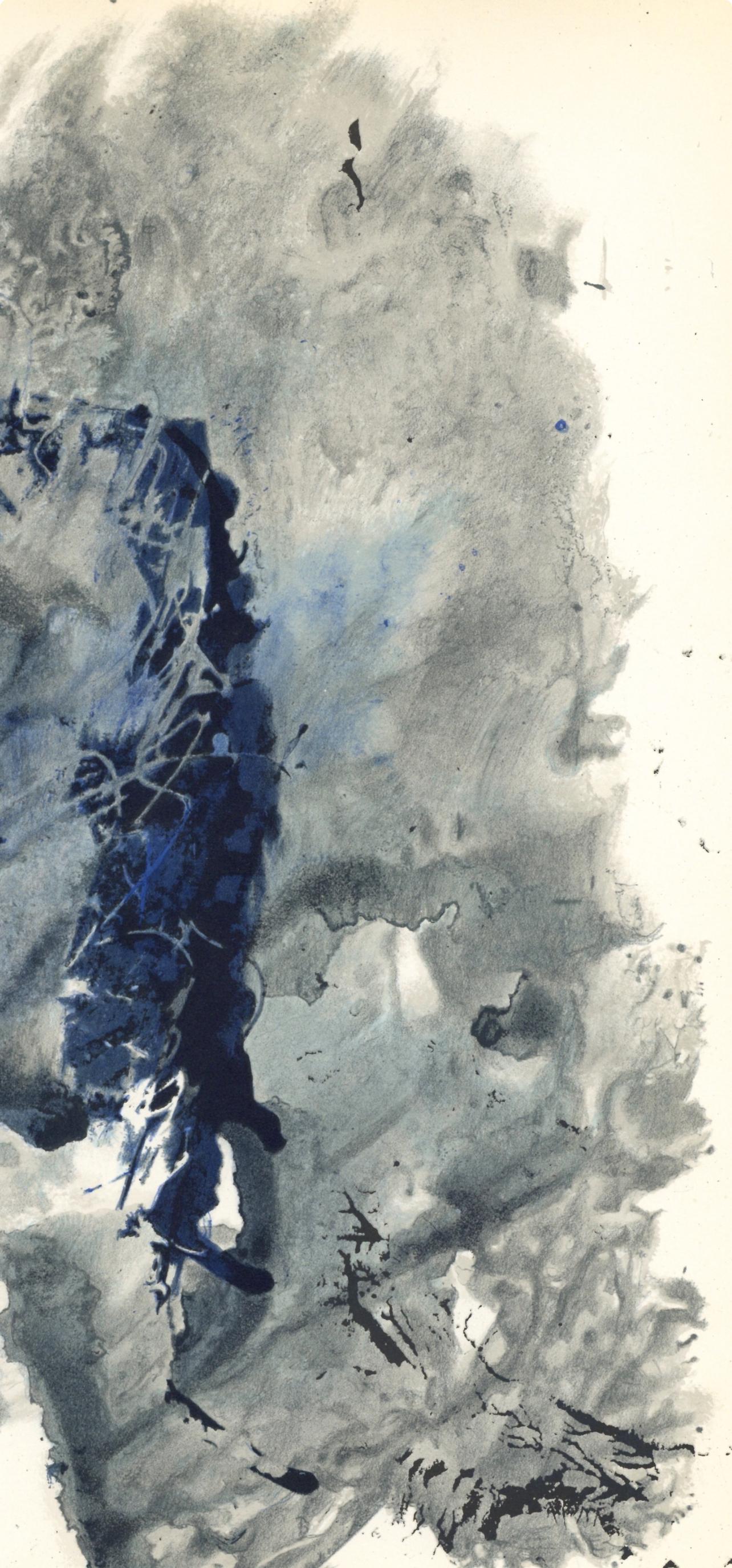 Fiedler, Composition, Derrière le miroir (d'après) - Beige Abstract Print par François Fiedler