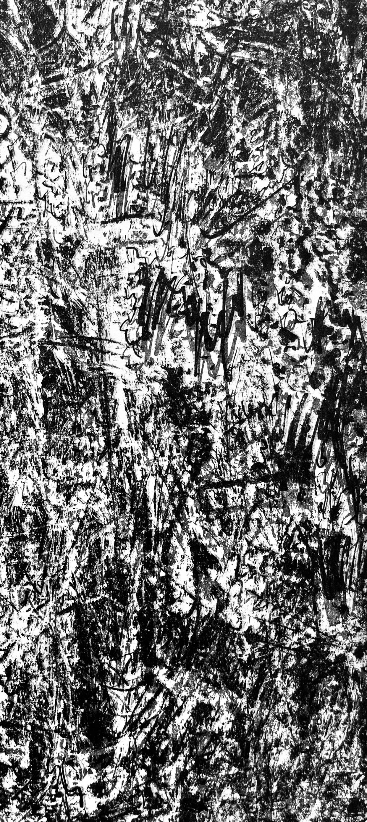 Fiedler, Composition, Derrière le miroir (d'après) - Noir Abstract Print par François Fiedler