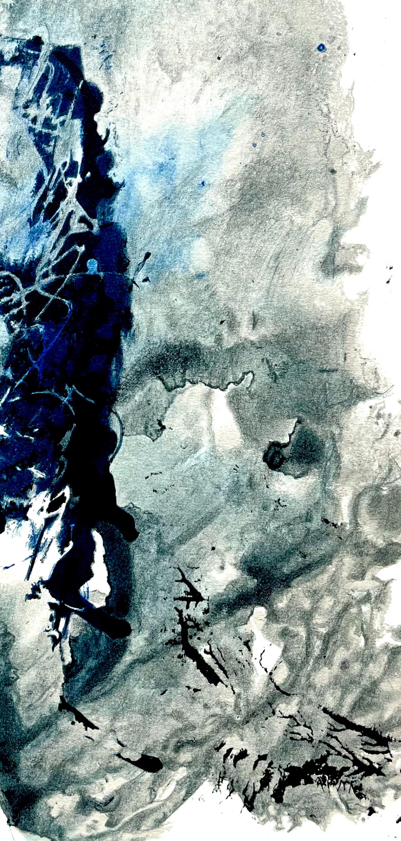 Fiedler, Composition, Derrière le miroir (d'après) - Gris Abstract Print par François Fiedler