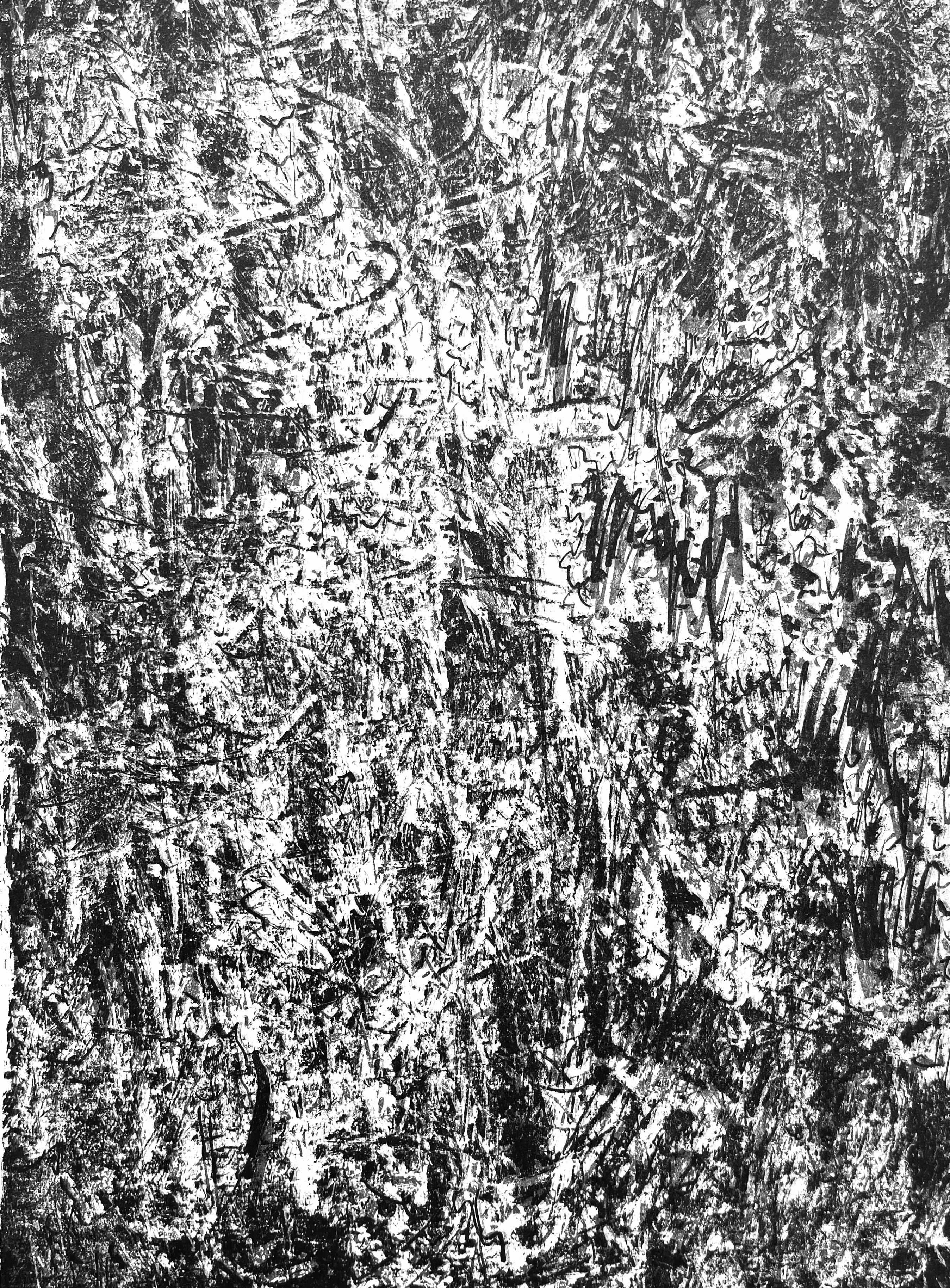 François Fiedler Abstract Print - Peinture, Derrière le miroir
