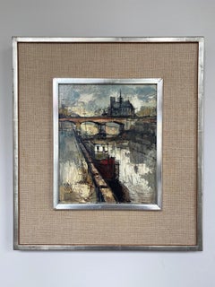 François Franc “Pont de l’Archevêché sur la Seine”, Expressionist Painting, 1967
