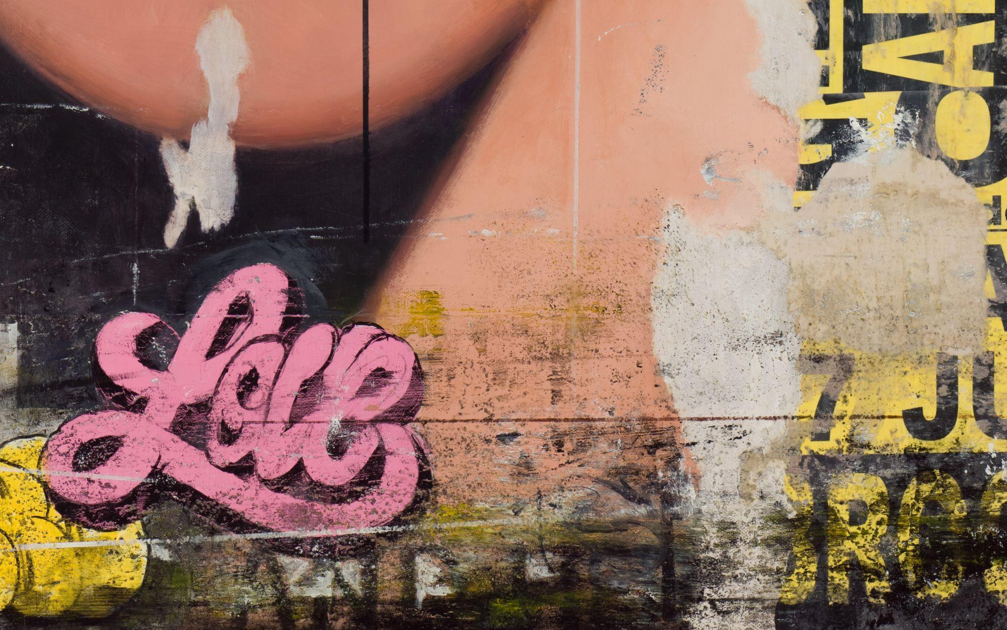 Dionysos ist ein Gemälde in Öl und Mischtechnik auf Leinwand, das die unnachahmliche Kate Moss und ihre dauerhafte Beziehung zur Zeitschrift Vogue zum Ausgangspunkt hat. Gerahmt in einem zeitgenössischen, schwarzen Rahmen, signiert 