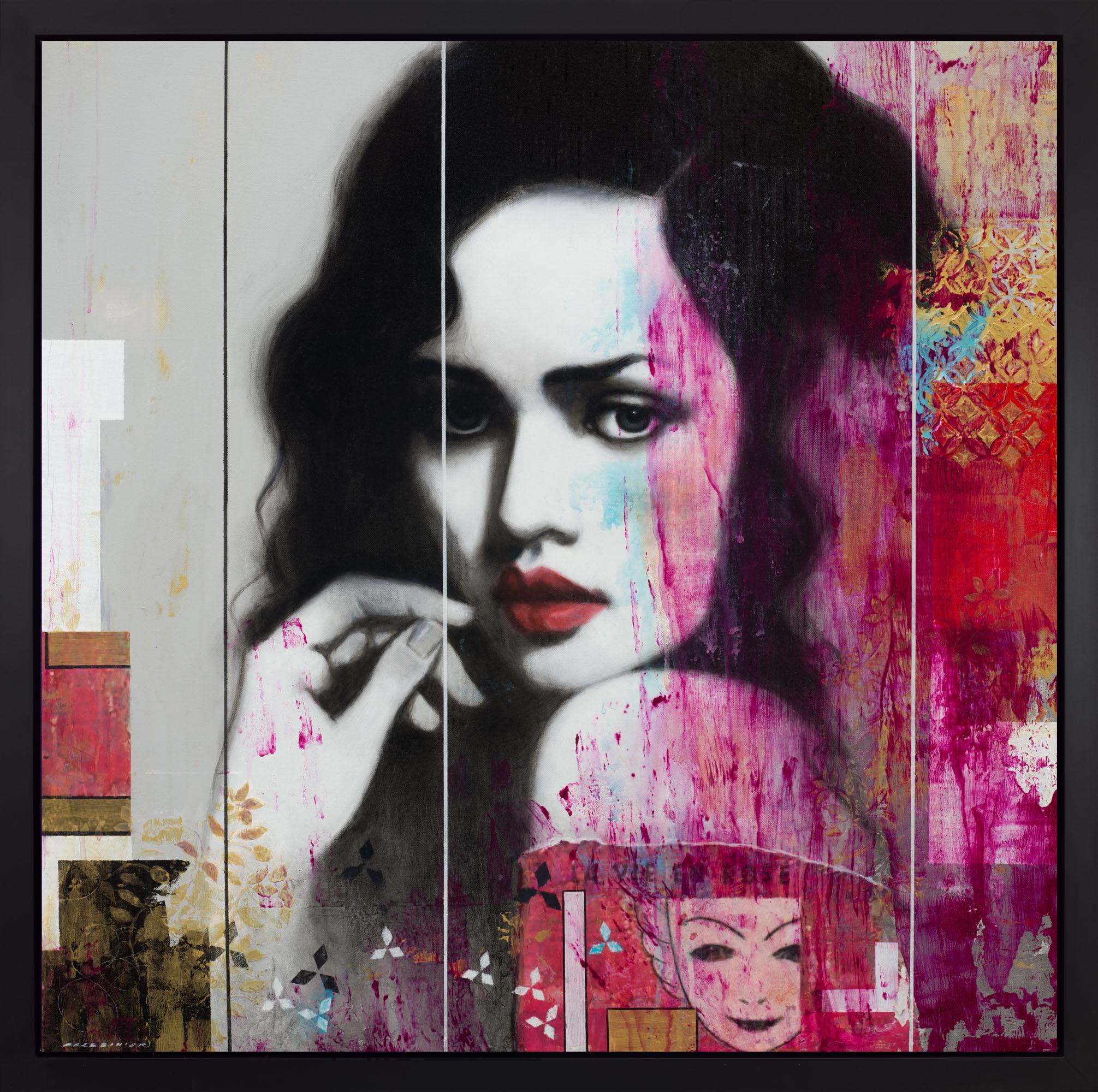 La Vie en Rose, 2024 (Grau), Figurative Painting, von Francois Fressinier