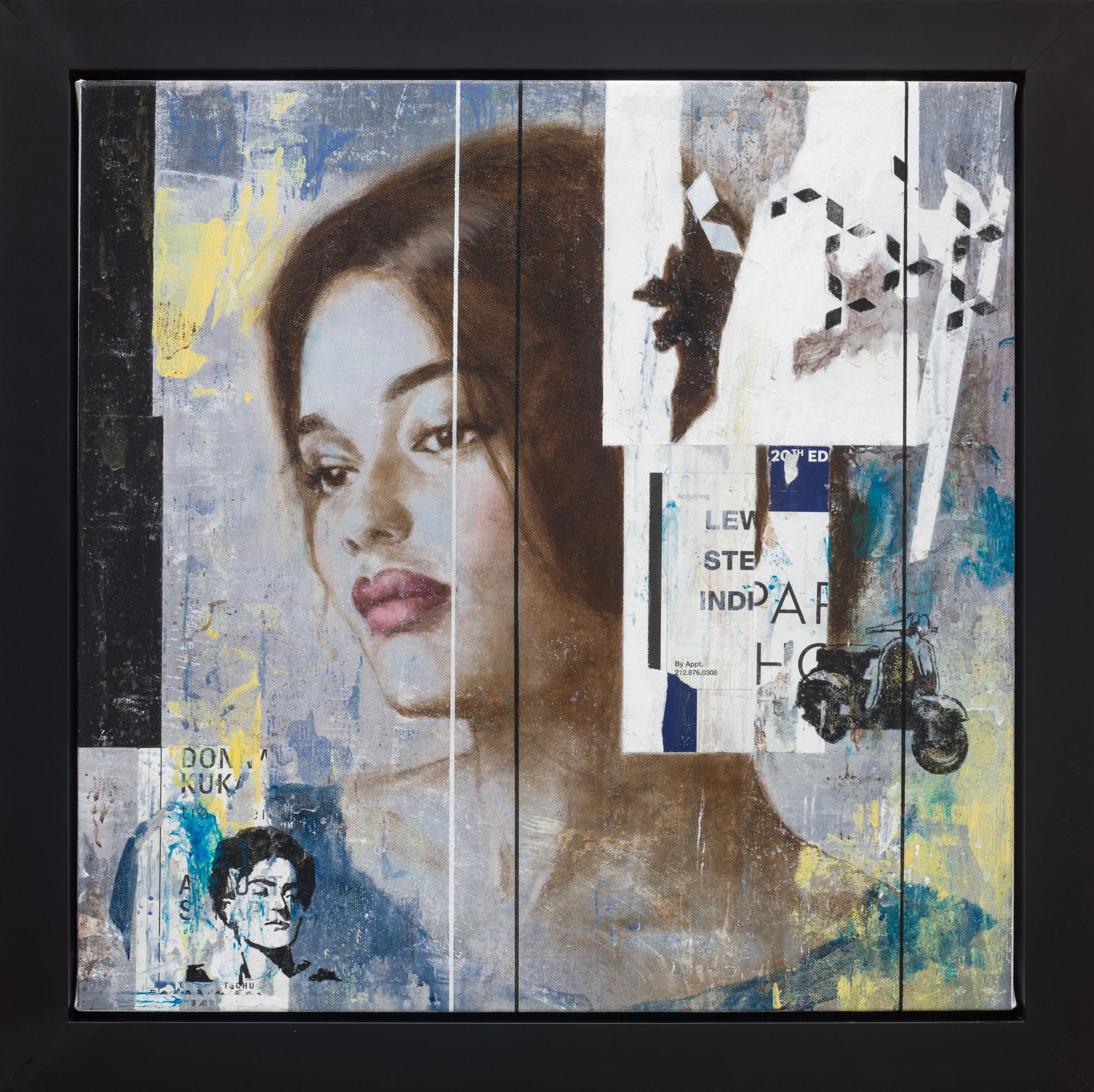 Night and Day ist ein Gemälde in Öl und Mischtechnik auf Leinwand, gerahmt in einem modernen, schwarzen Rahmen. Signiert 'FRESSINIER' unten links, 20 x 20 Zoll auf Leinwand und 23,5 x 23,5 Zoll gerahmt.

François Fressinier (geb. 1968) ist ein in