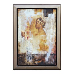 "Costa de Marfil II" Retrato abstracto contemporáneo Giclée de una mujer africana