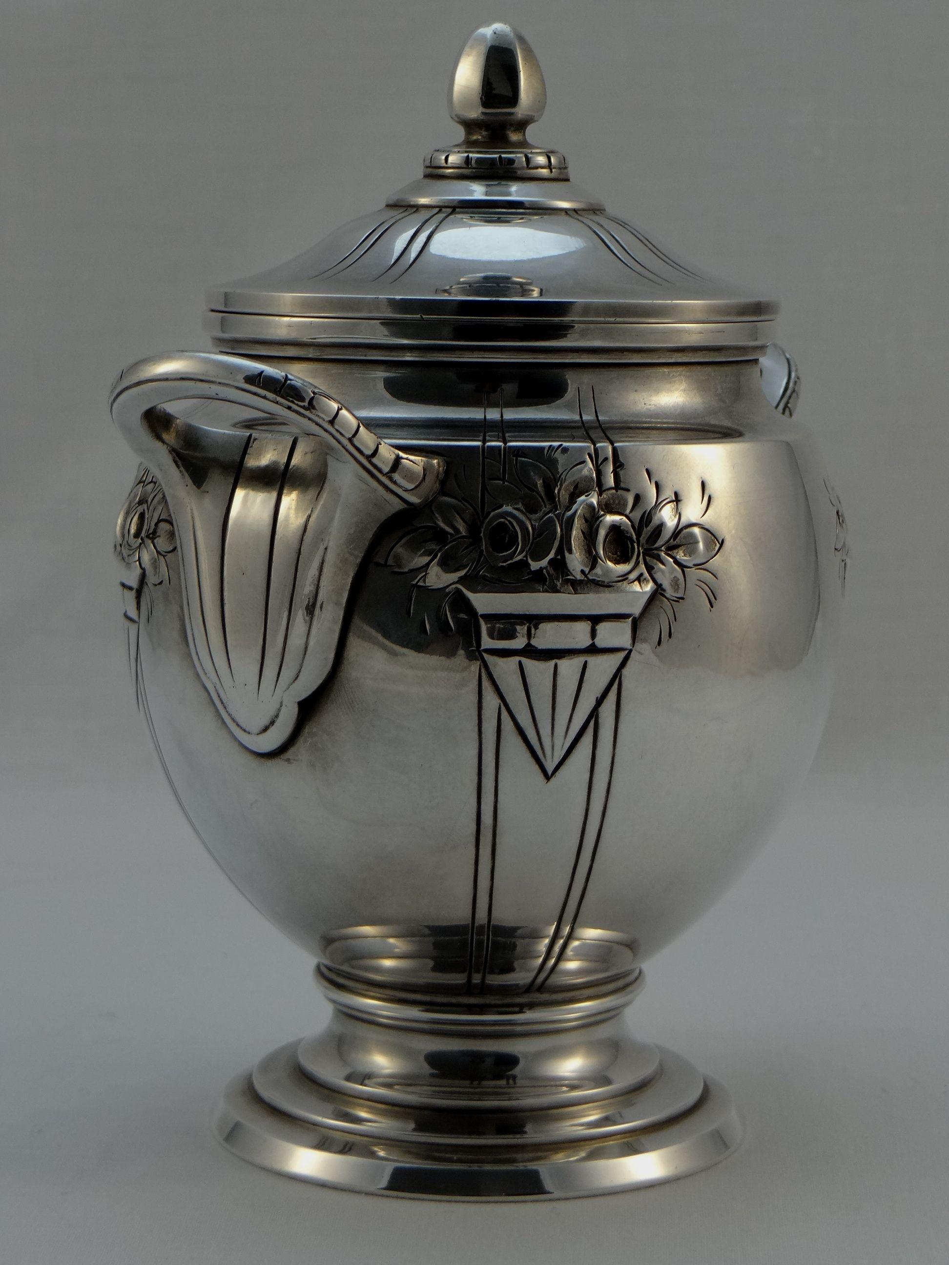 François Frionnet Art Nouveau Silver Coffee / Tea Set, 1915-1920 For Sale 1