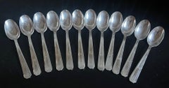 Francois Frionnet French Art Deco Silver Plate Flatware- Set of 49, c. 1930's