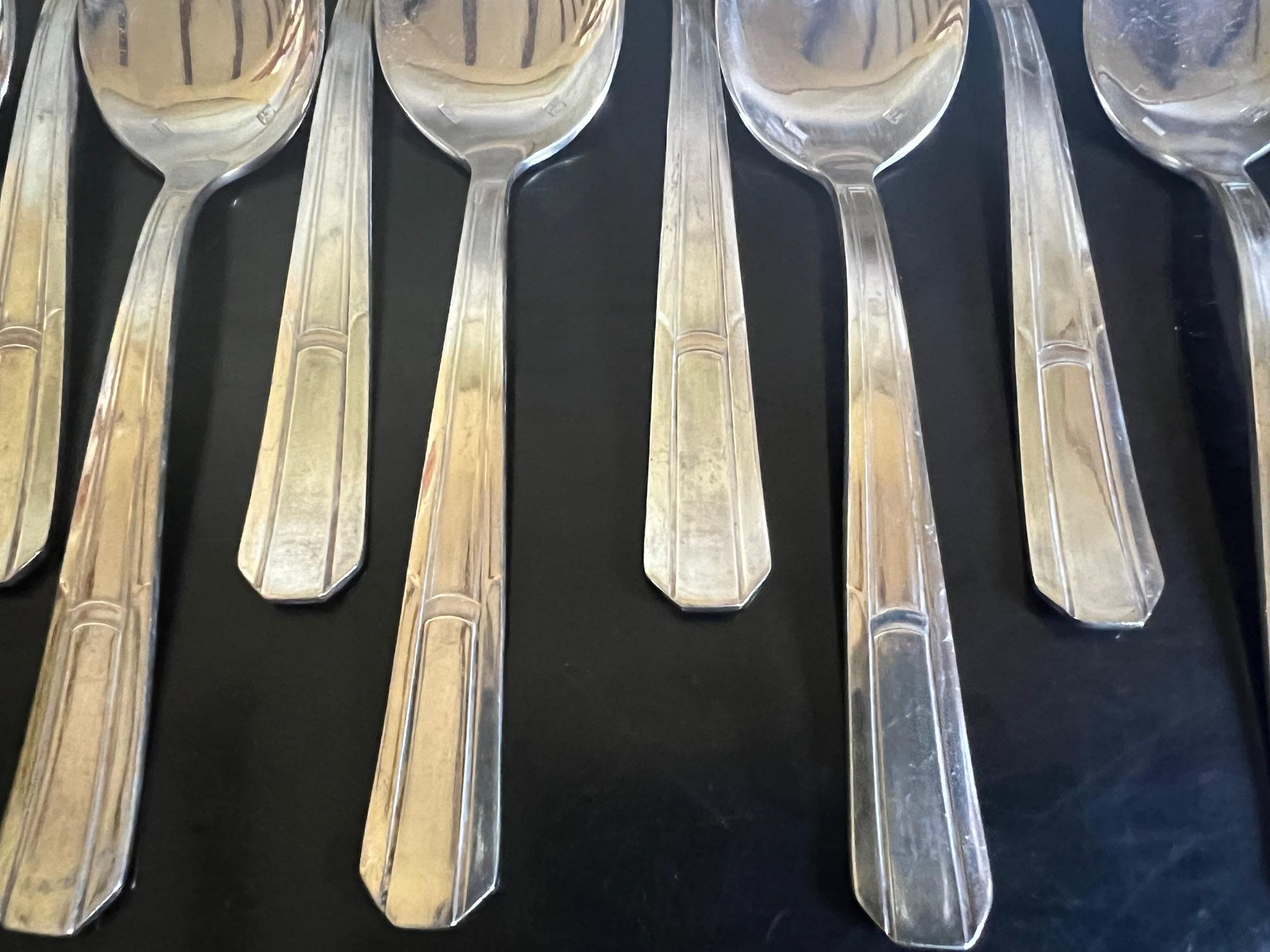 Calco Francois Frionnet - Set di 49 posate in argento Art Deco, 1930 ca. in vendita