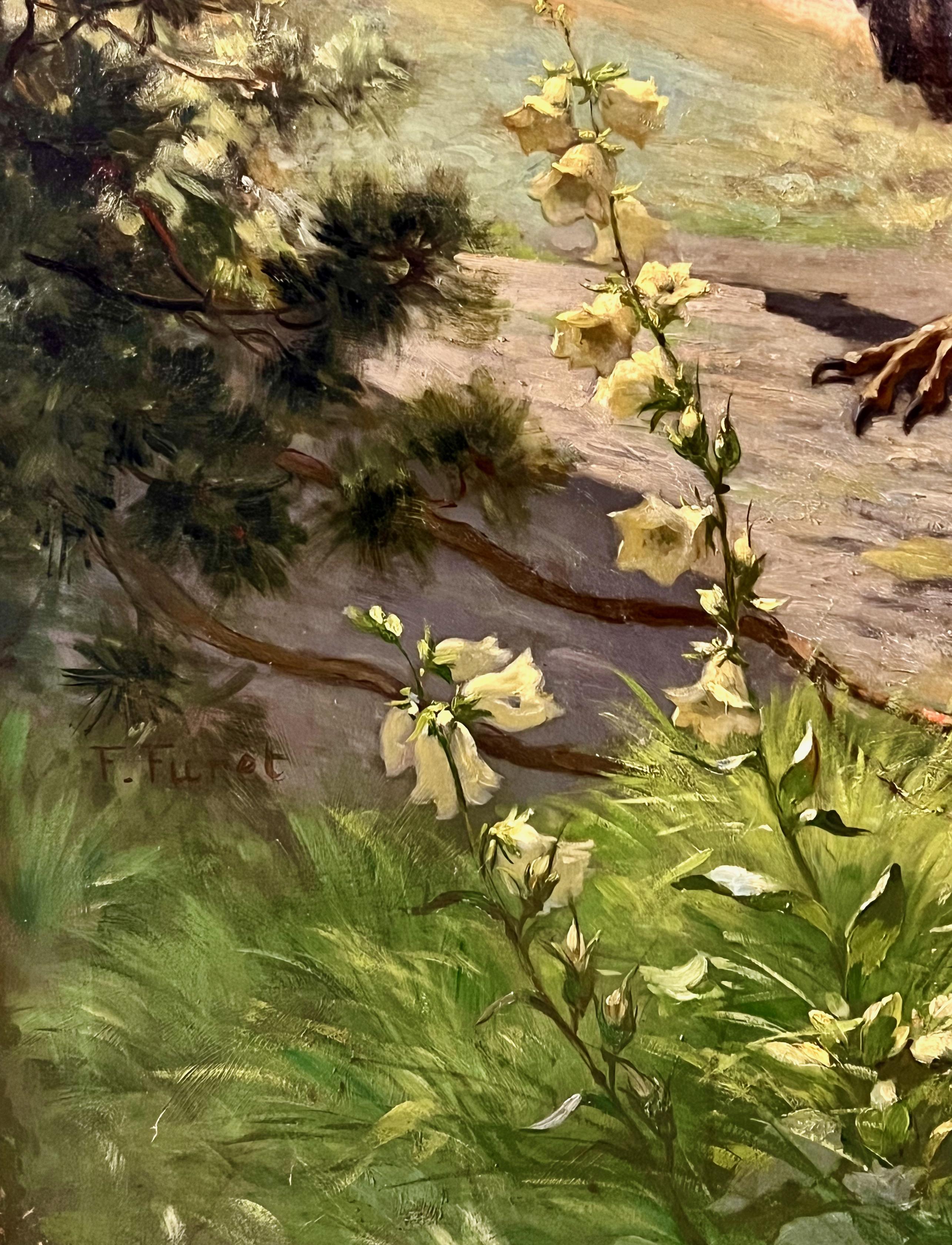 Golden Eagle in Mountain Landscape - 19th Century Oil on Canvas For Sale 1