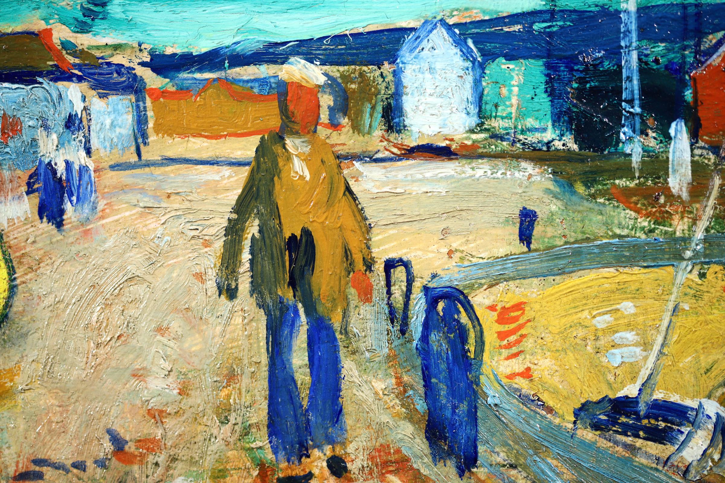 Harbour - Camaret - Post Impressionist Oil Figure in Landscape by Francois Gall 4