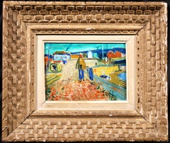 Harbour - Camaret - Post Impressionist Oil Figure in Landscape by Francois Gall