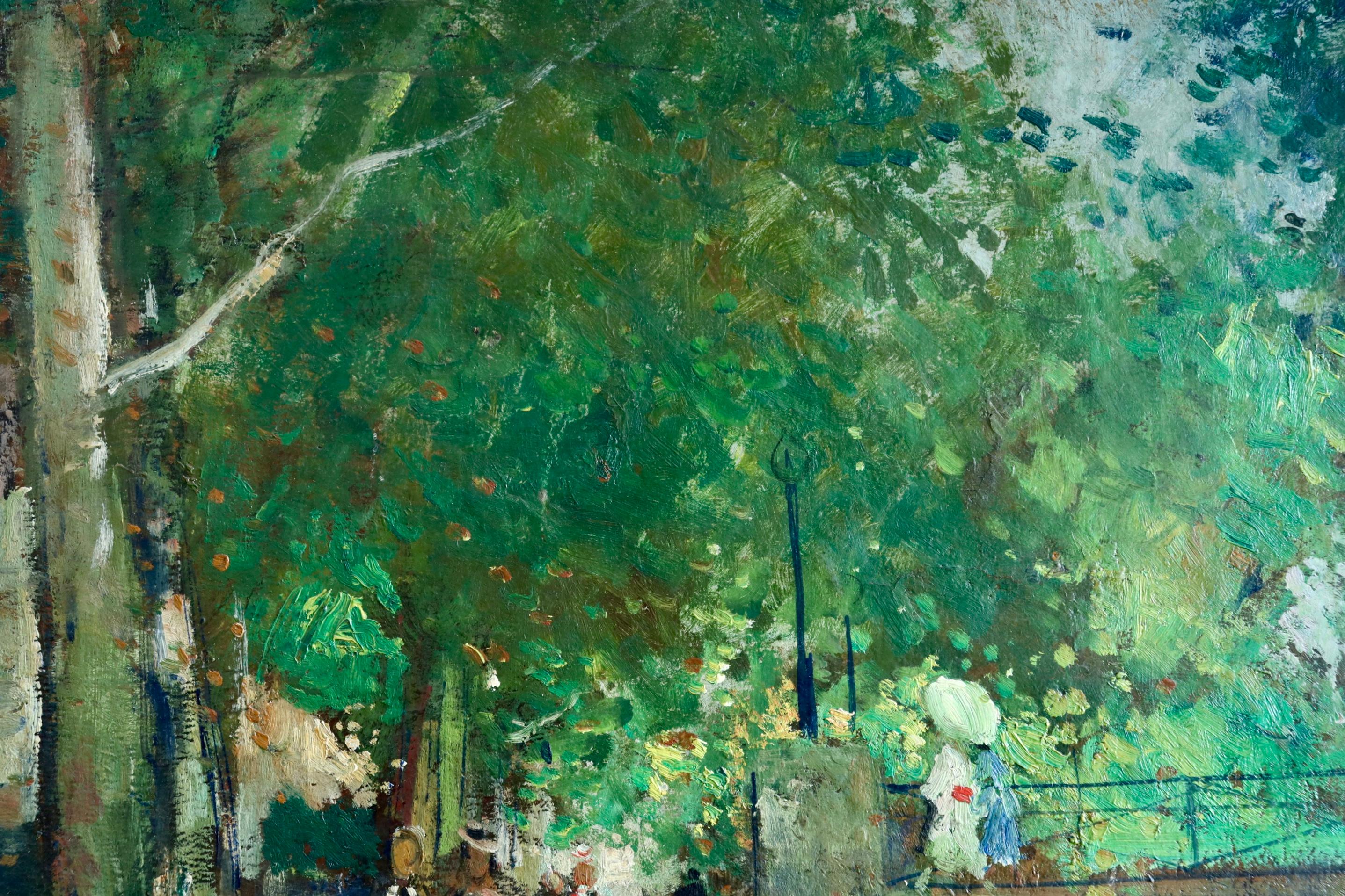 Rue de Paris - Huile post-impressionniste:: Figures dans un paysage par Francois Gall 4