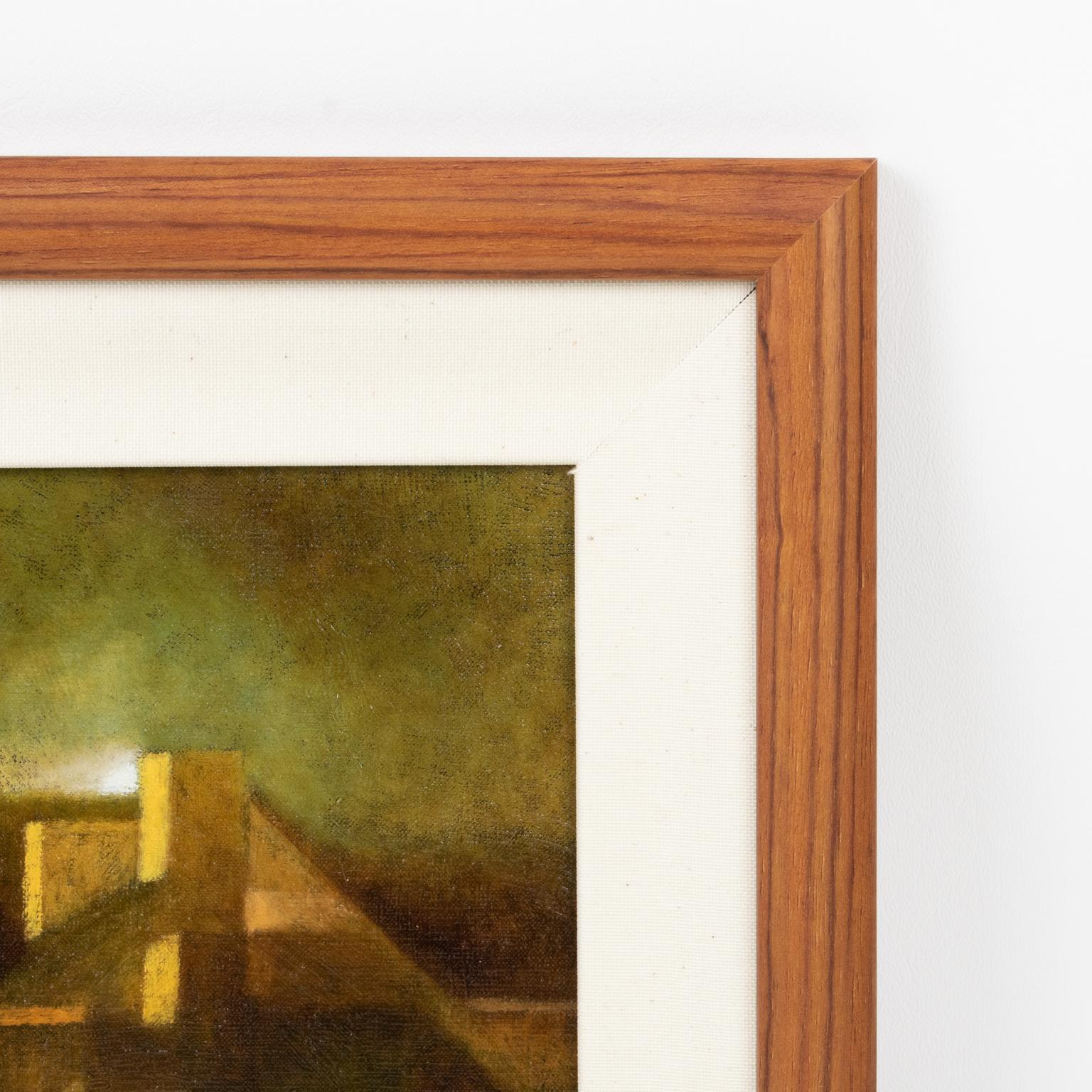 Paisaje abstracto claroscuro, Pintura al óleo sobre lienzo de Francois Gentilini en venta 10