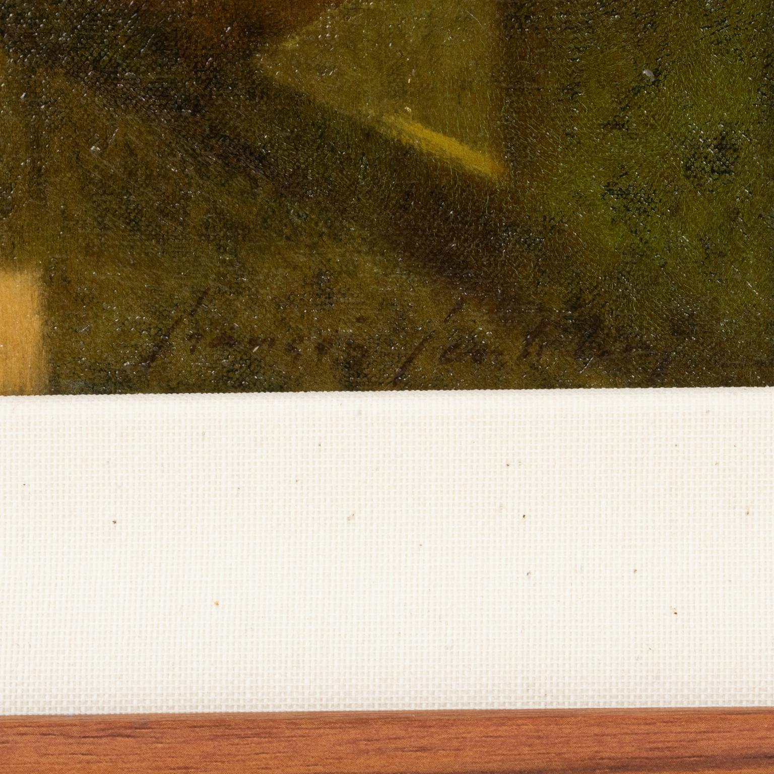 Paisaje abstracto claroscuro, Pintura al óleo sobre lienzo de Francois Gentilini en venta 5