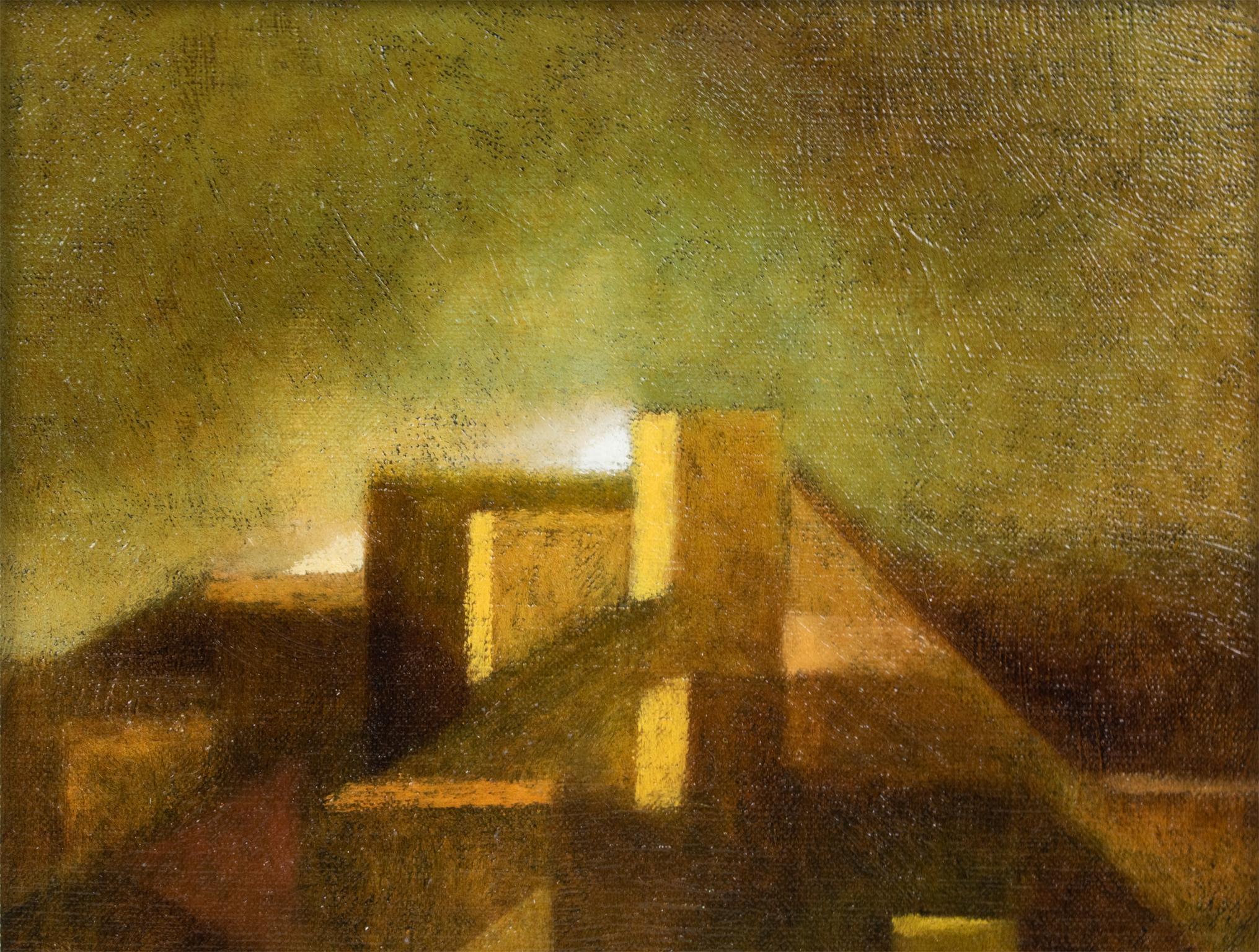 Paisaje abstracto claroscuro, Pintura al óleo sobre lienzo de Francois Gentilini en venta 7