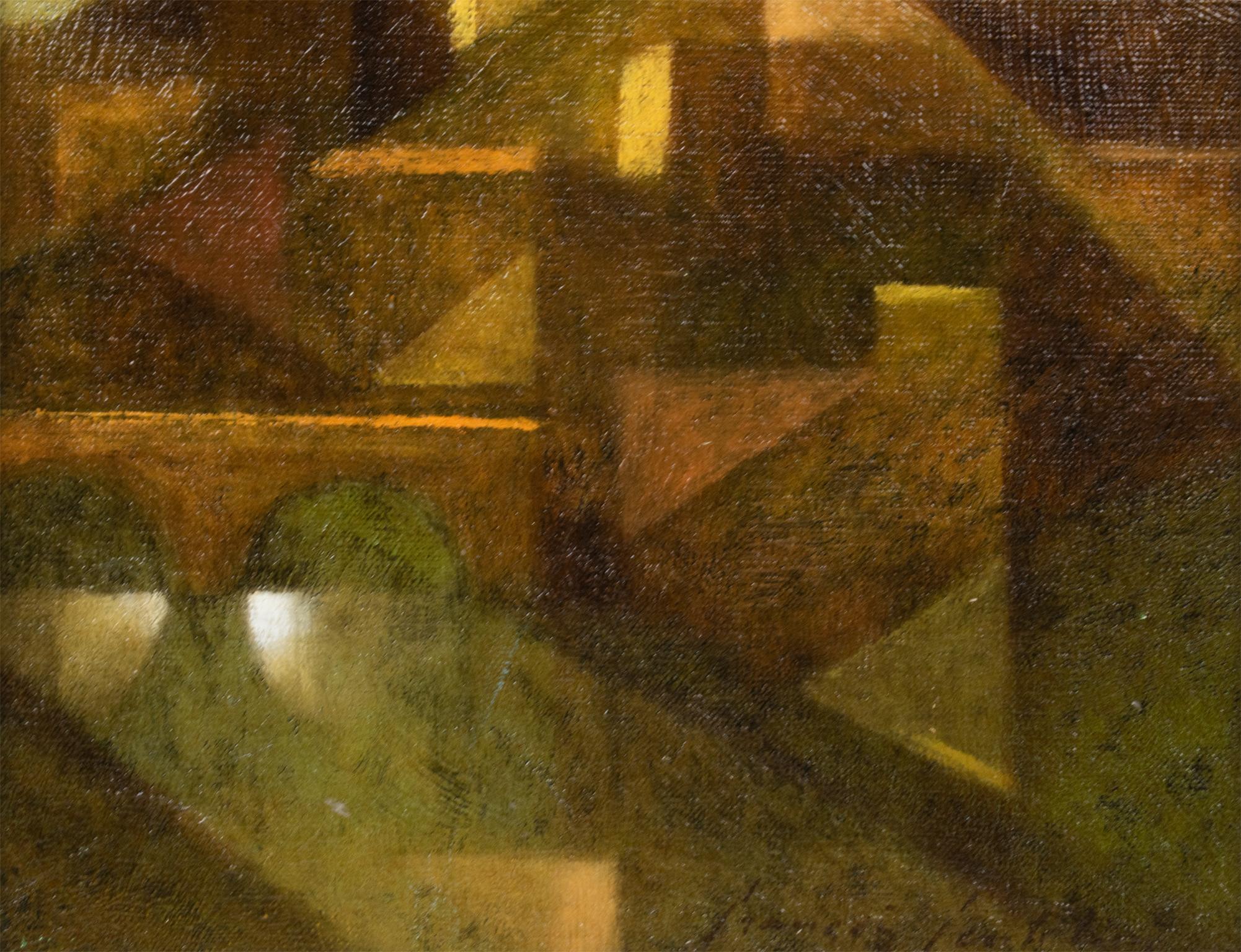 Paysage abstrait Chiaroscuro, peinture à l'huile sur toile de Francois Gentilini en vente 8