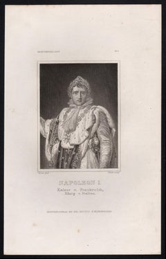 Napoleon, 19th century French portrait engraving print
