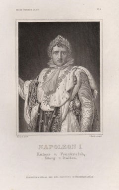 Napoleon, 19th century French portrait engraving print