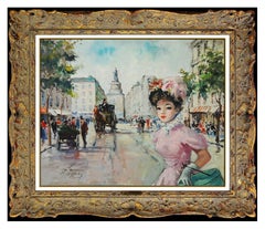 Francois Gerome Large Oil Painting On Canvas French Cityscape Female Portrait