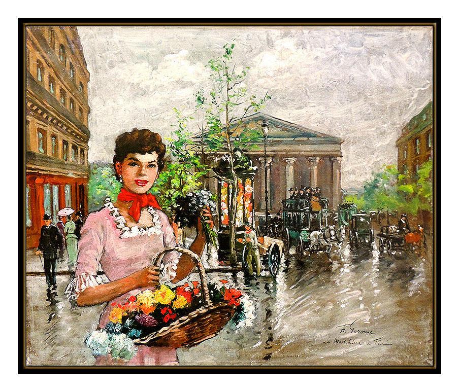 Francois Gerome Original Oil Painting On Canvas Paris French Female Portrait Art 1