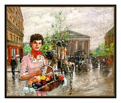 Francois Gerome Original Oil Painting On Canvas Paris French Female Portrait Art