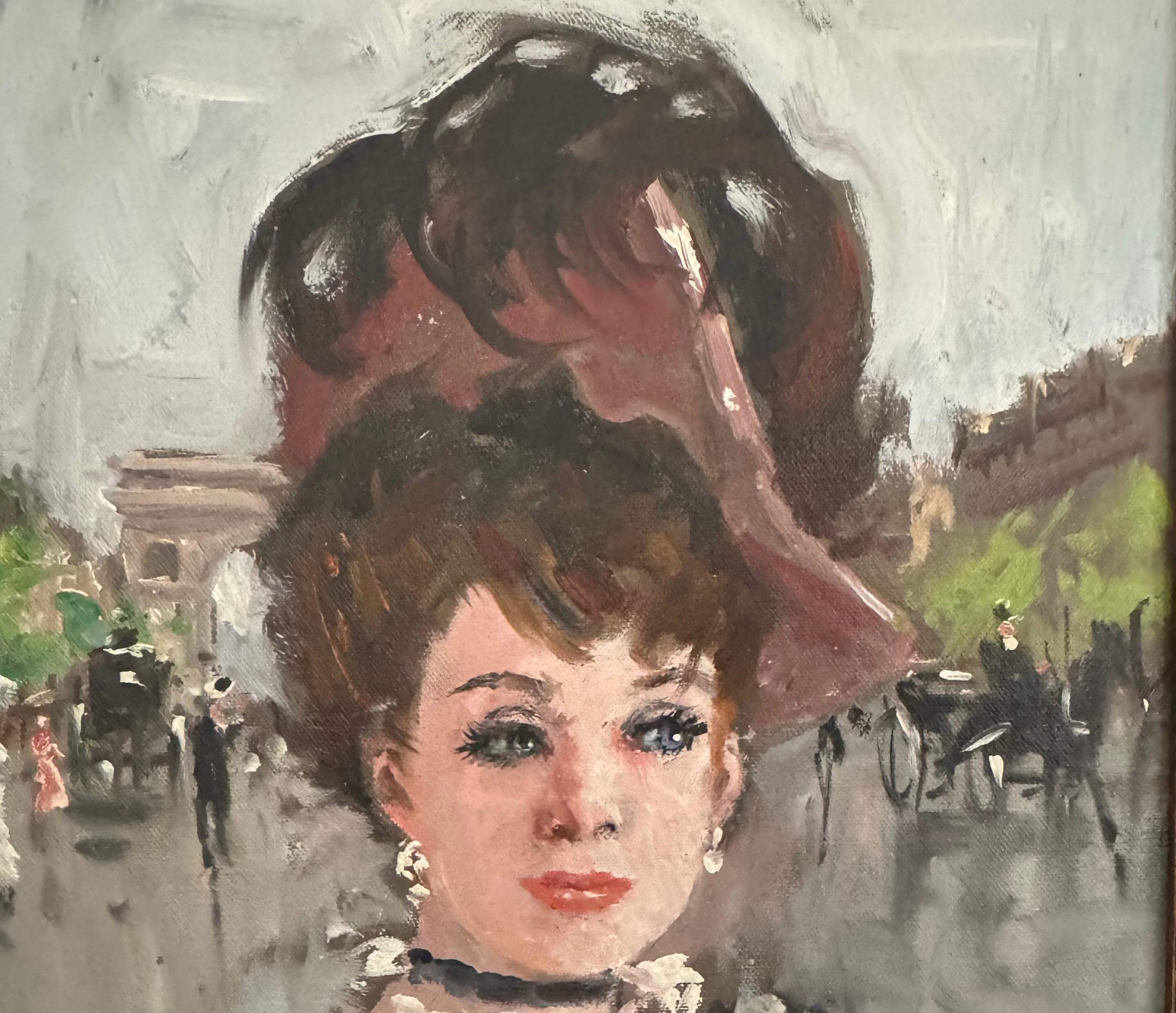 Signora parigina IMPRESSIONISTA francese con scuderia ELYSEES in vendita 1