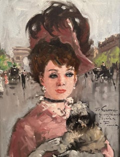 Signora parigina IMPRESSIONISTA francese con scuderia ELYSEES