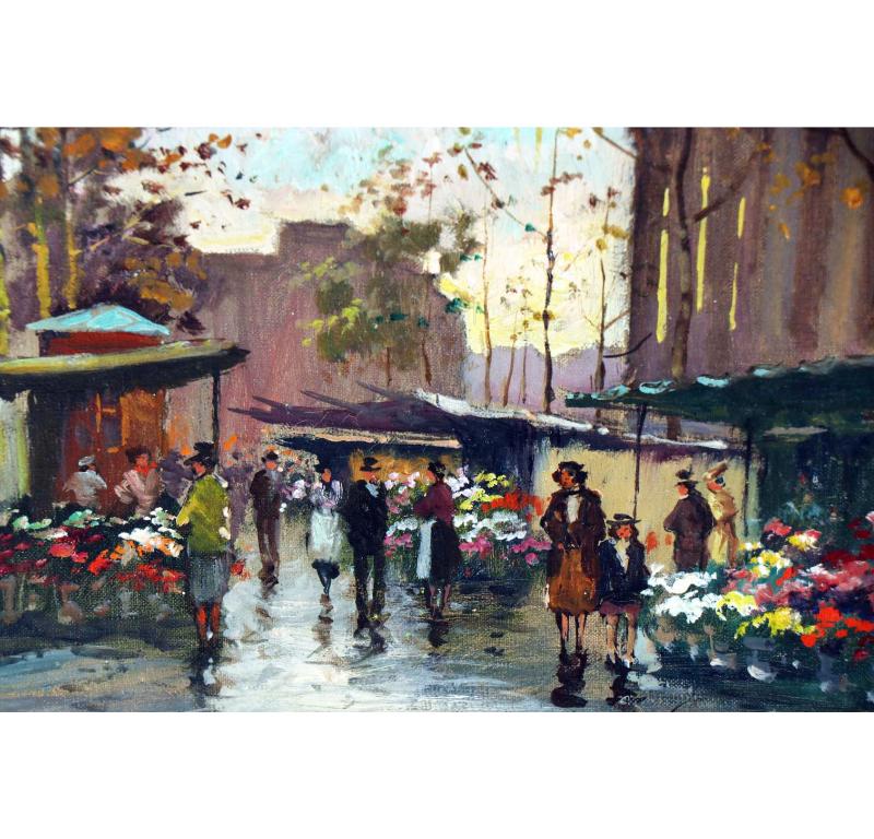 Francois Gerome Landscape Painting - Impressionist Paris City Landscape Oil Painting, 20th Century Framed
