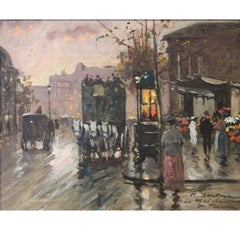 Impressionist Paris City Landscape Oil Painting, 20th Century Framed