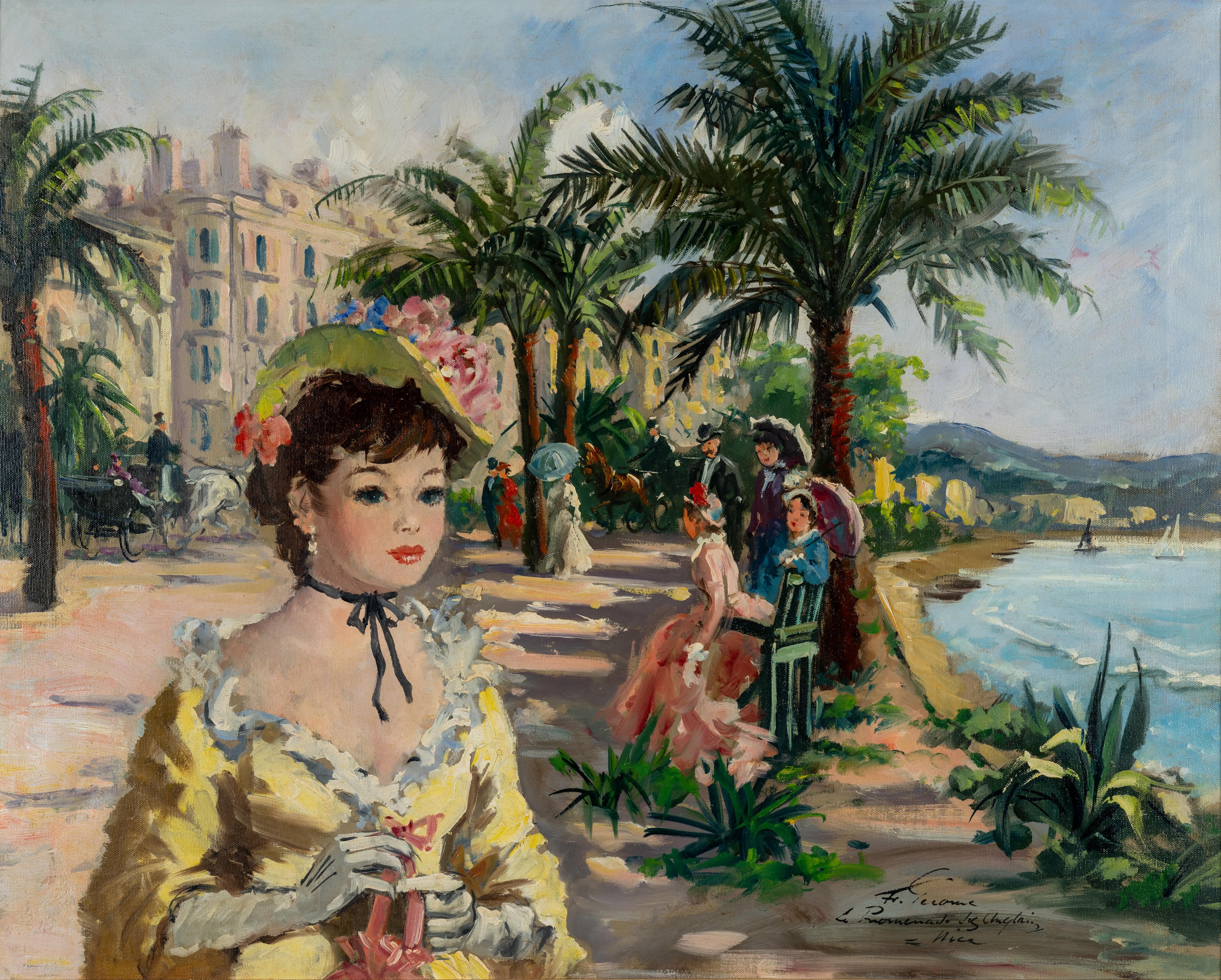 Paseo de los Ingleses, Niza - Painting Impresionista de Francois Gerome