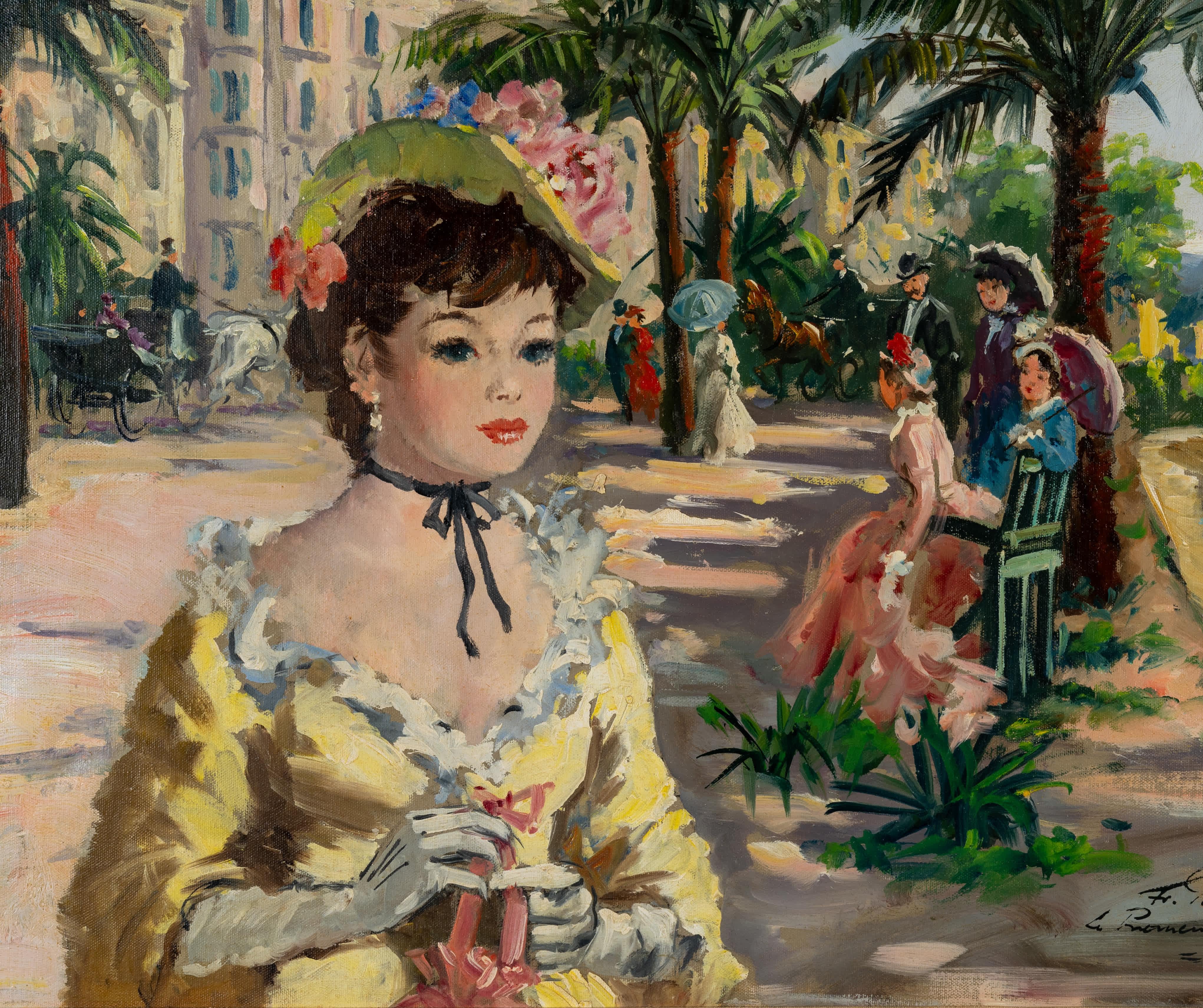 Francois Gerome
Francés, 1895
Paseo de los Ingleses, Niza

Óleo sobre lienzo
24 ¼ por 30 ¼ pulg, con marco 30 ¾ por 36 ¾ pulg
Firmado abajo a la derecha

Francois Gerome nació en Budapest en 1895. Asistió a la Academia de Bellas Artes de Budapest,