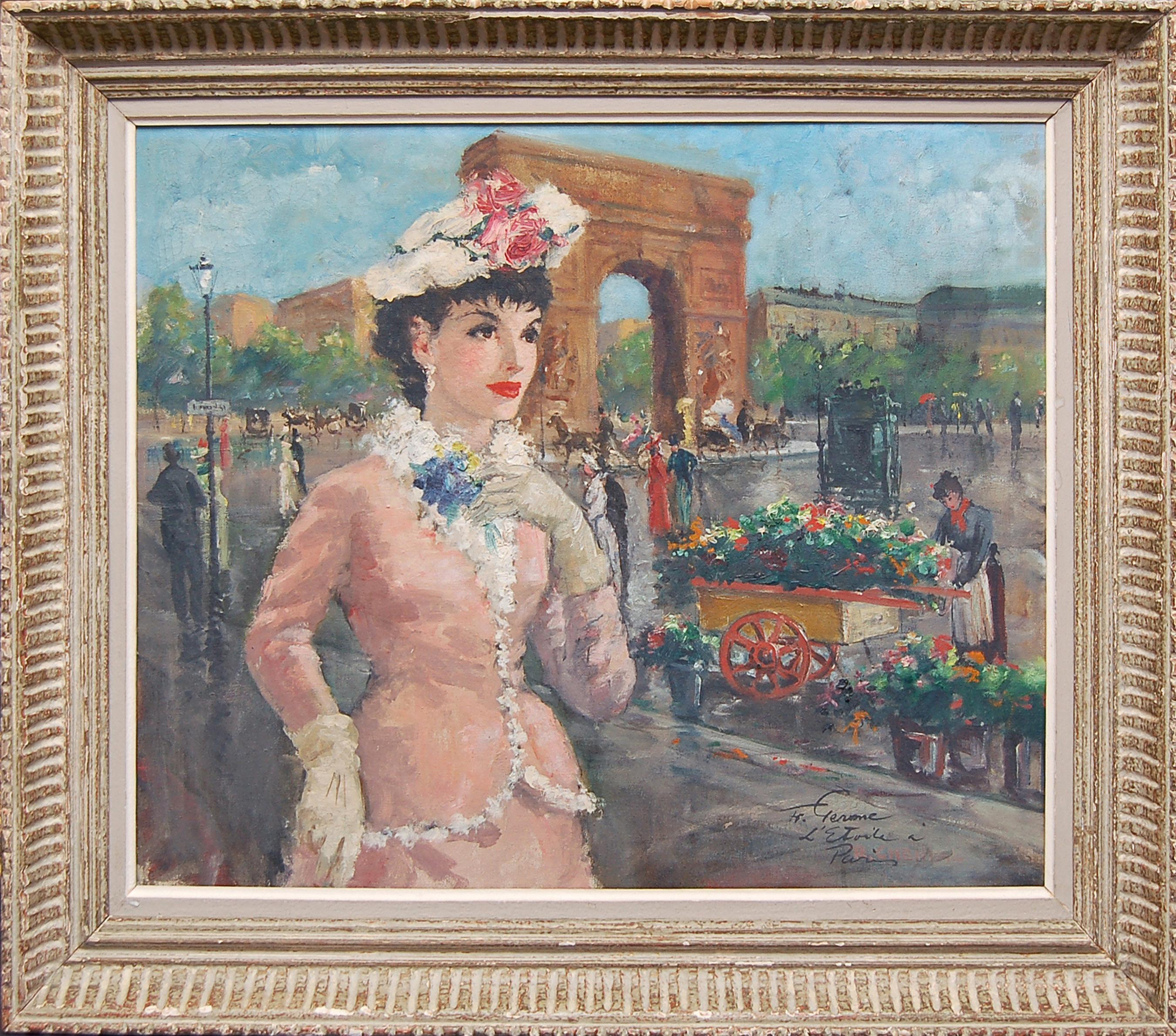 March aux Fleurs, L'Arc de Triomphe - Painting by Francois Gerome