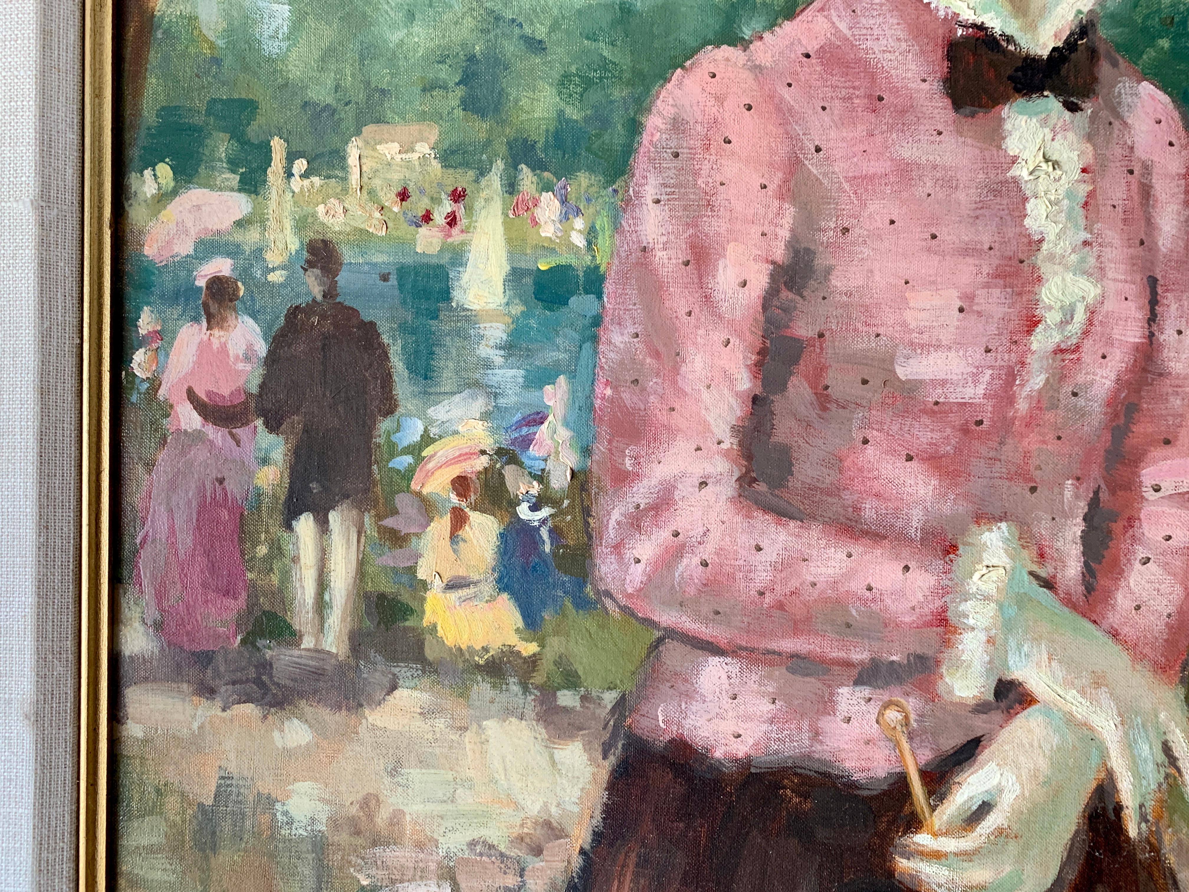 girl in pond painting