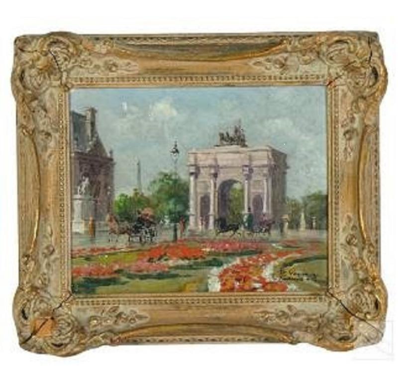 Francois Gerome - Paysage de la ville de Paris en vente 1