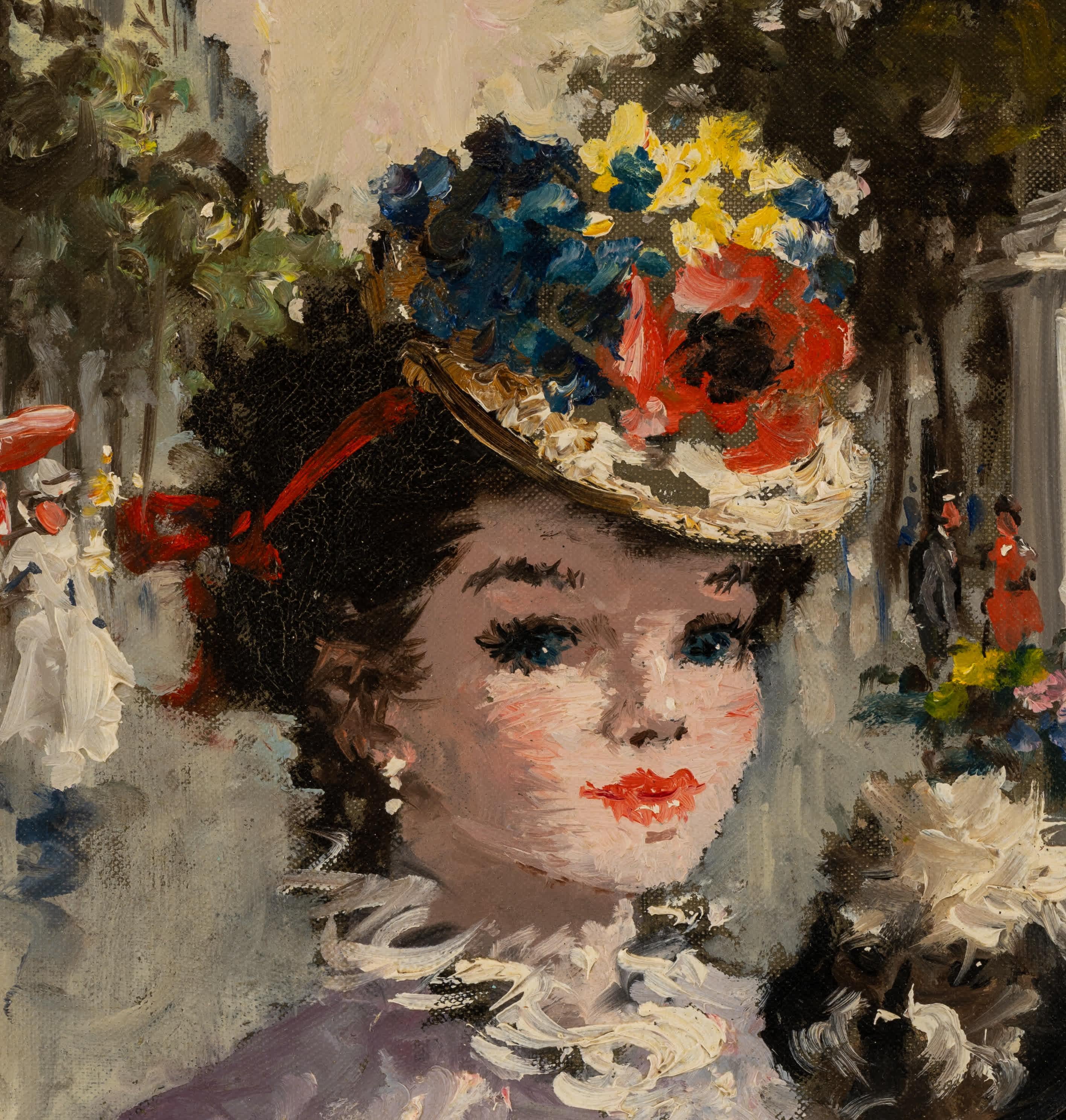 Signora parigina con barboncino - Painting Impressionismo di Francois Gerome