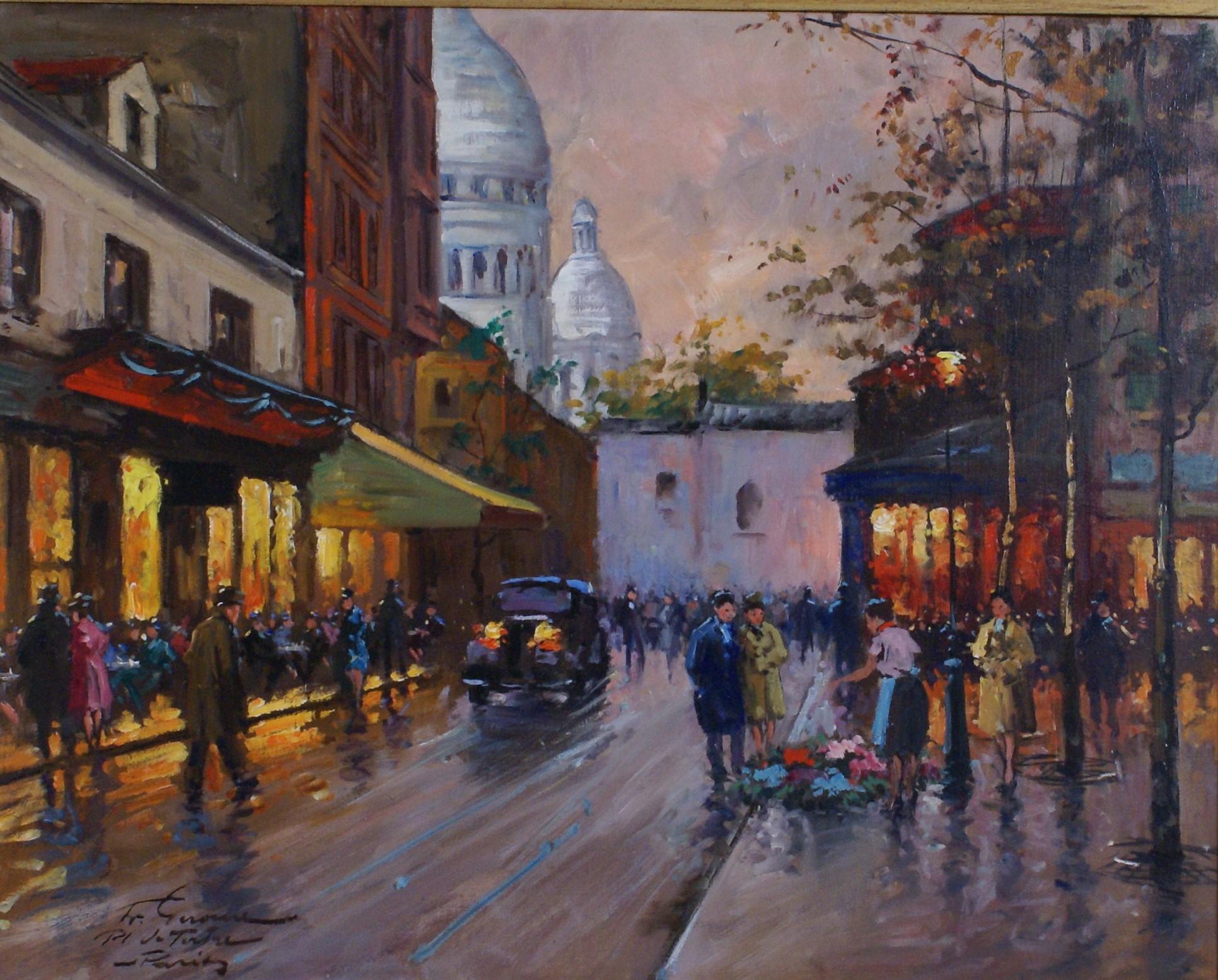 Place du Tertre - Paris - Painting by Francois Gerome