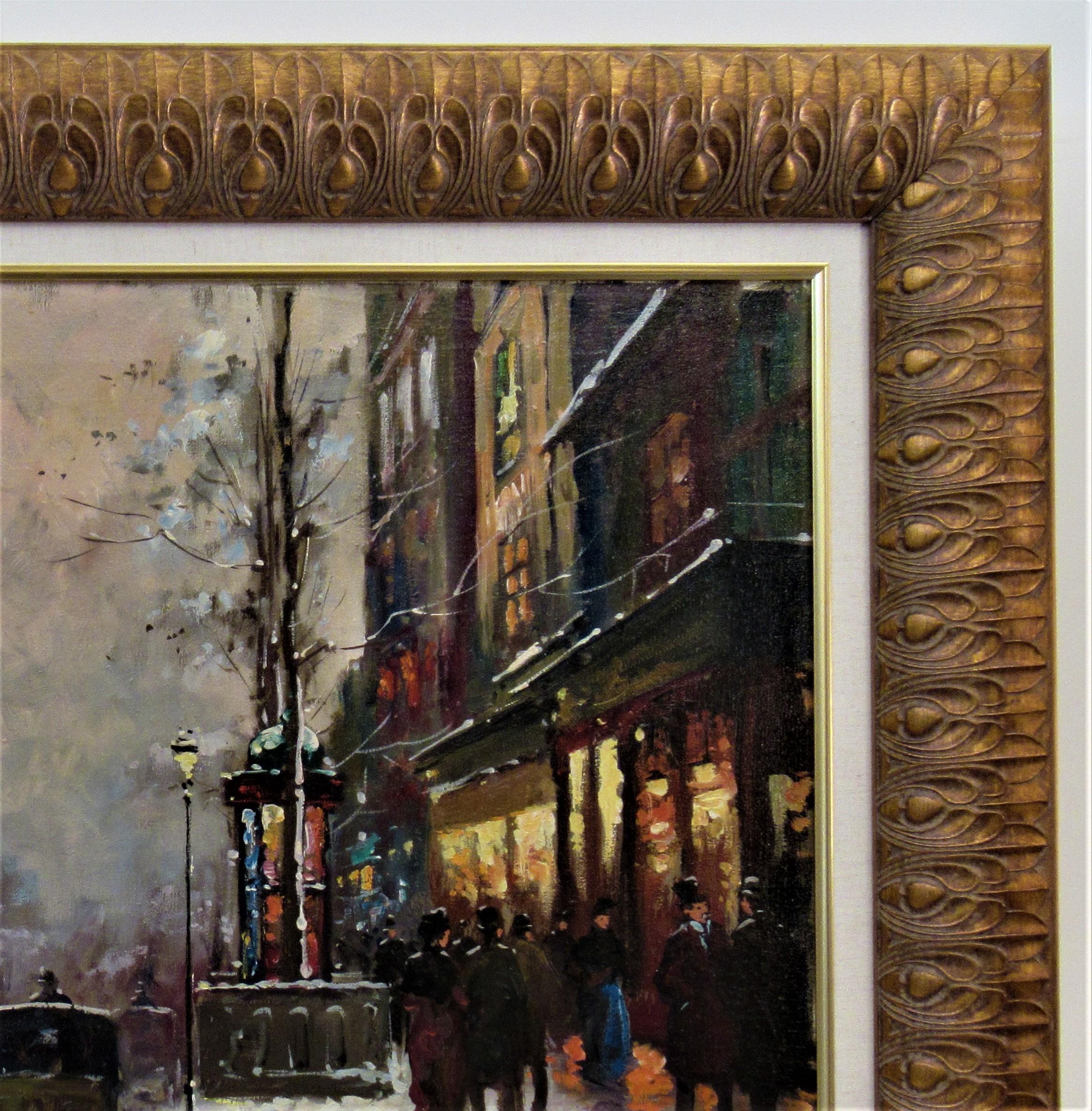 Porte Saint Denis, Paris - Impressionist Painting by Francois Gerome