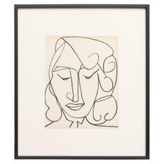 François Gilot Lithograph 'Portrait Head of a Woman', 1951