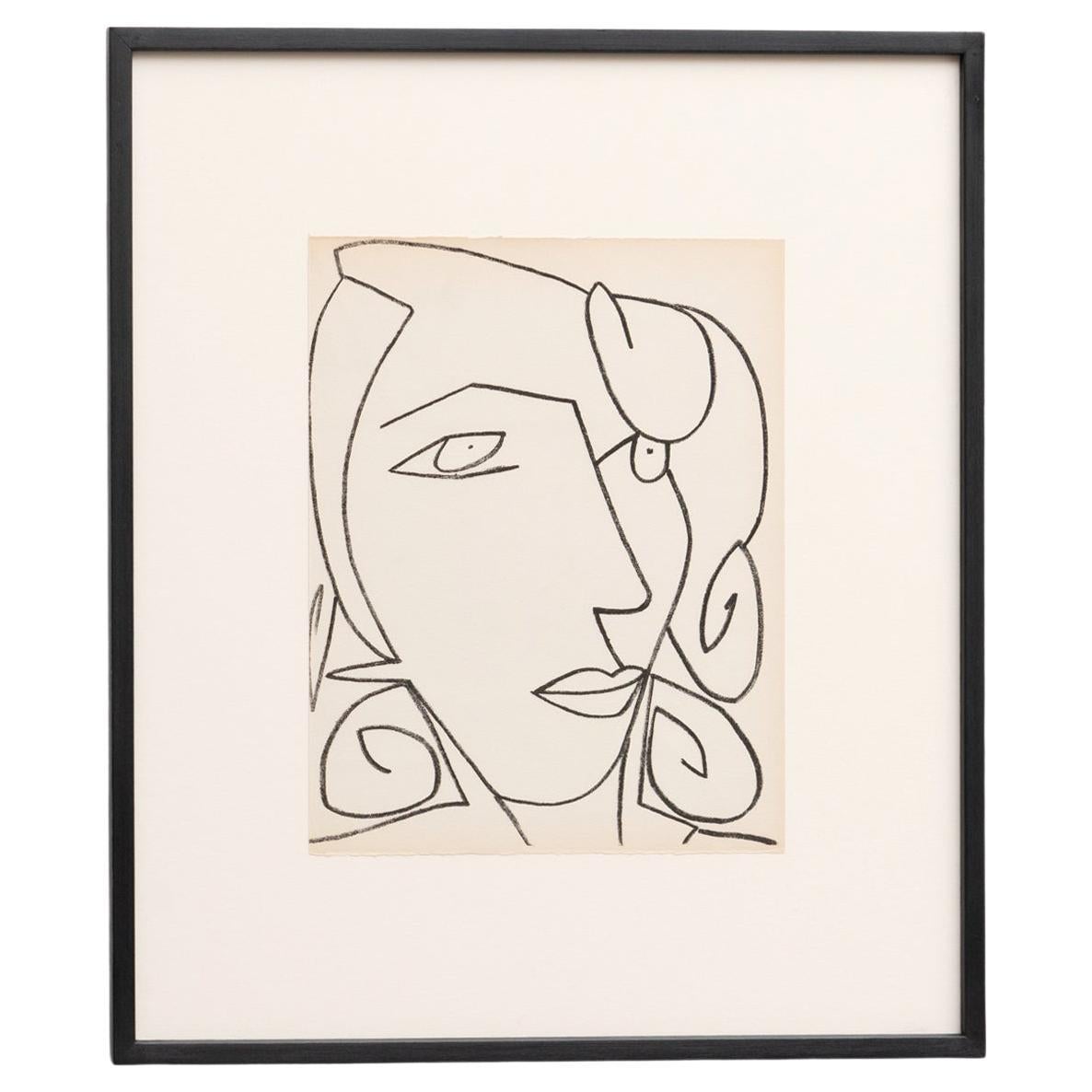 Françoise Gilot Lithograph 'Portrait of a Woman', 1951