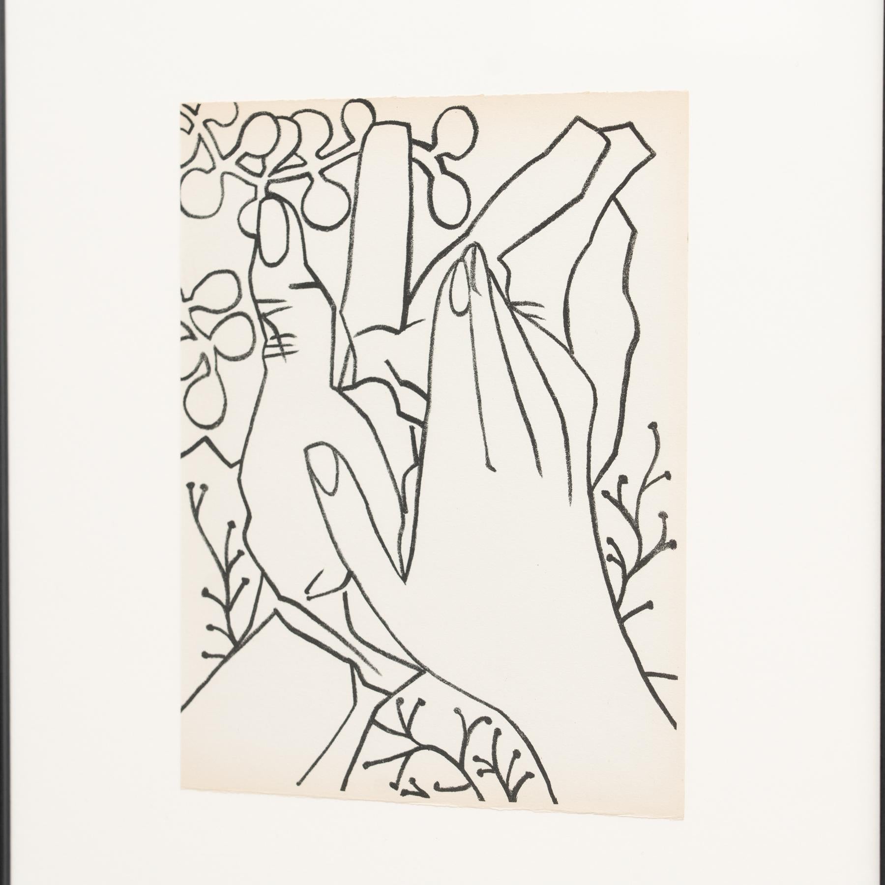 French Françoise Gilot Lithograph 'The Caress', 1951 For Sale