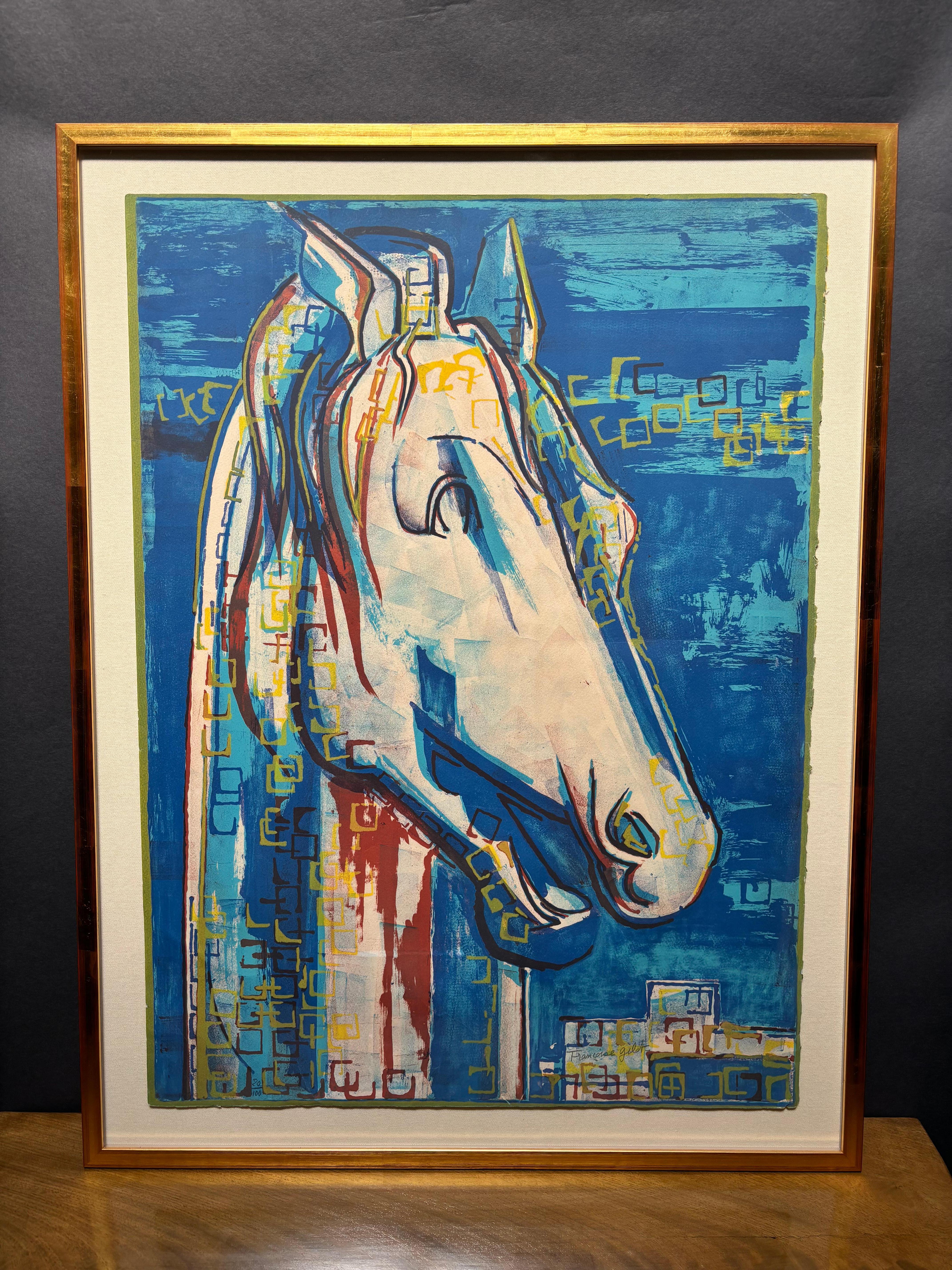 Francois Gilot Lithographie Das griechische Pferd (amerikanisch) im Angebot