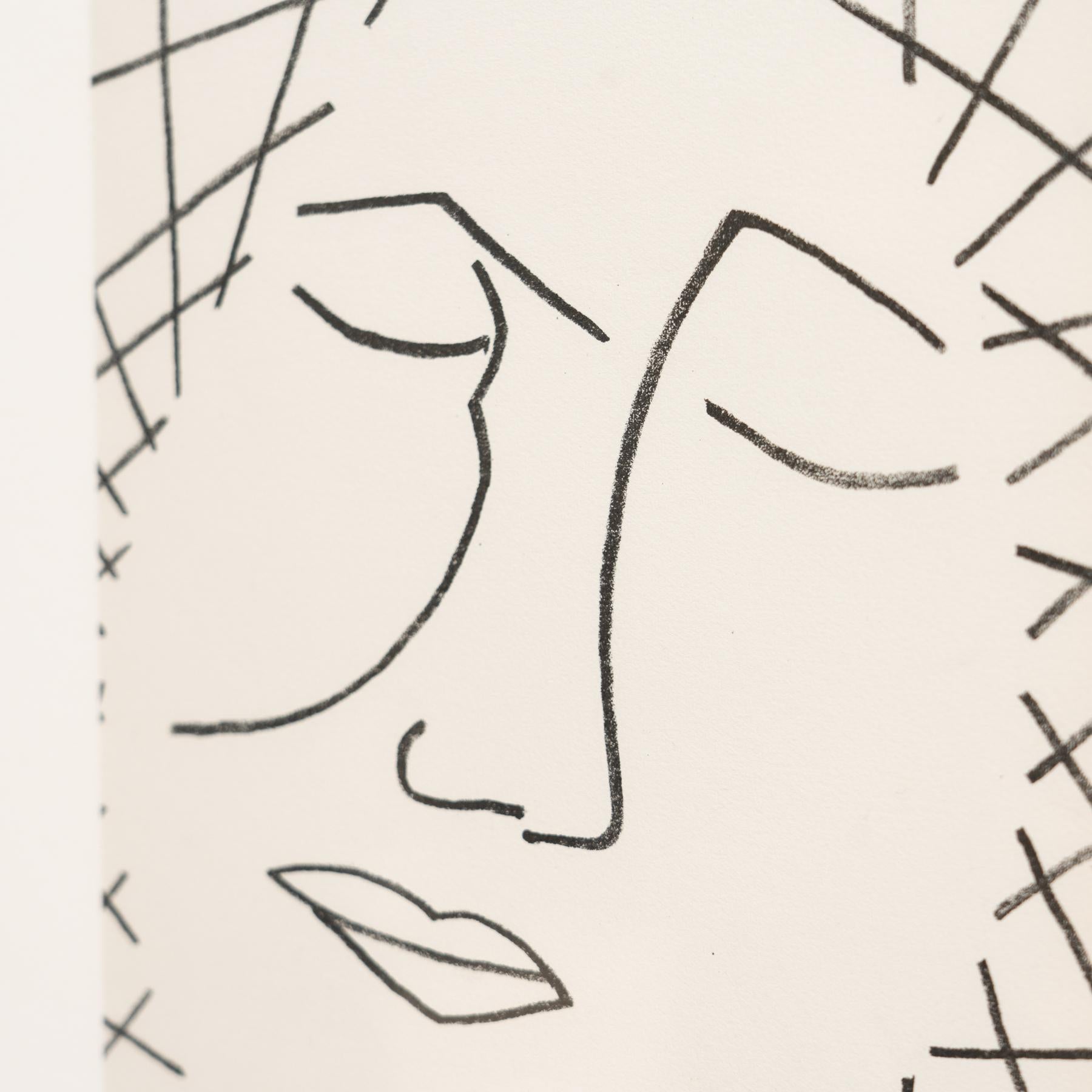 Françoise Gilot Lithograph 'Untilted Face', 1951 In Good Condition For Sale In Barcelona, Barcelona